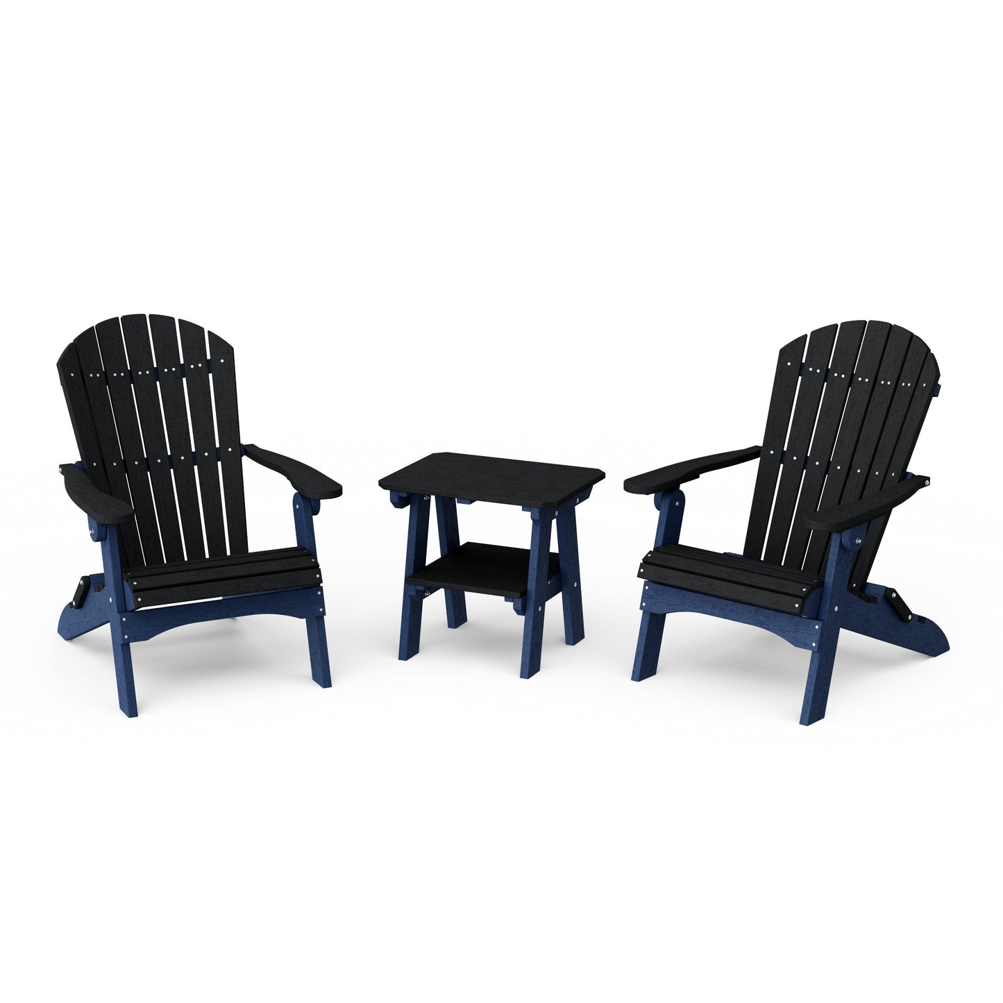 Heritage 3-Piece Folding Adirondack Set with 22" Side Table