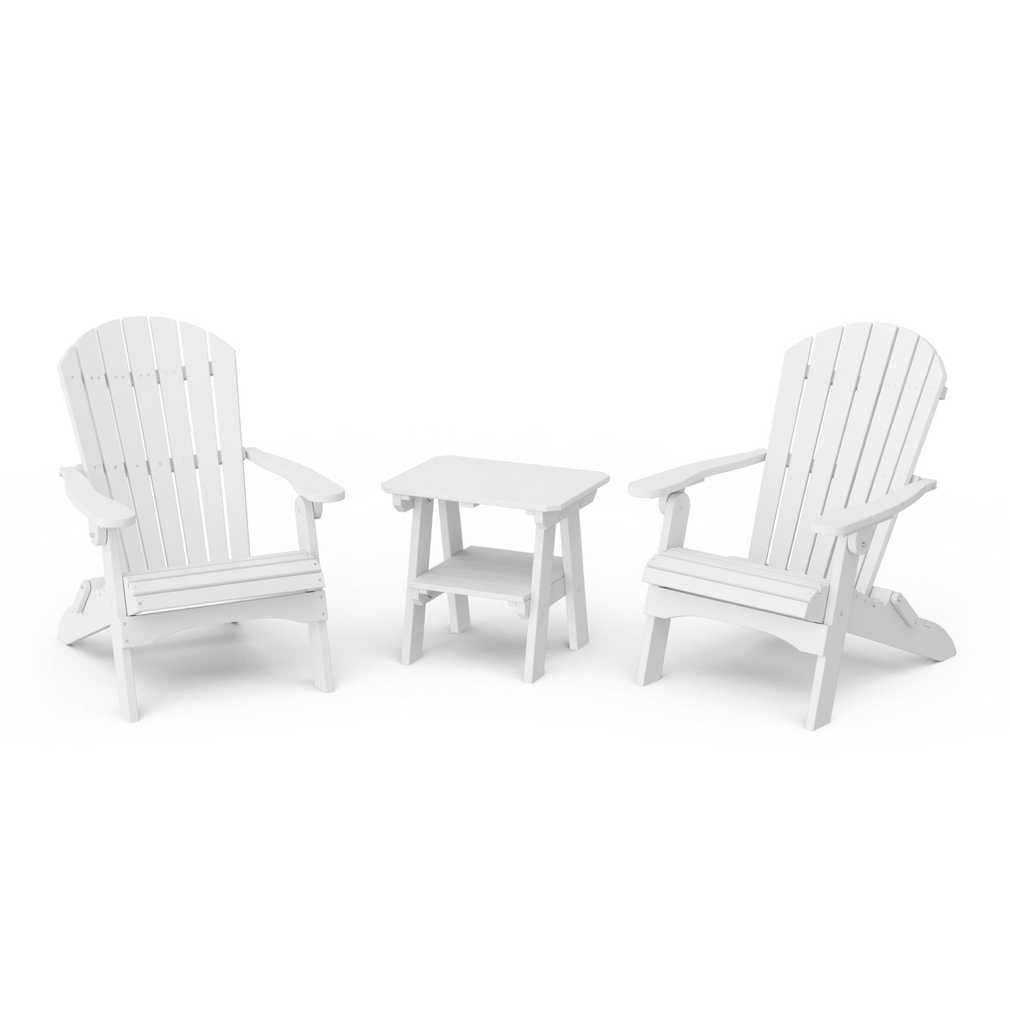 Heritage 3-Piece Folding Adirondack Set with 22" Side Table