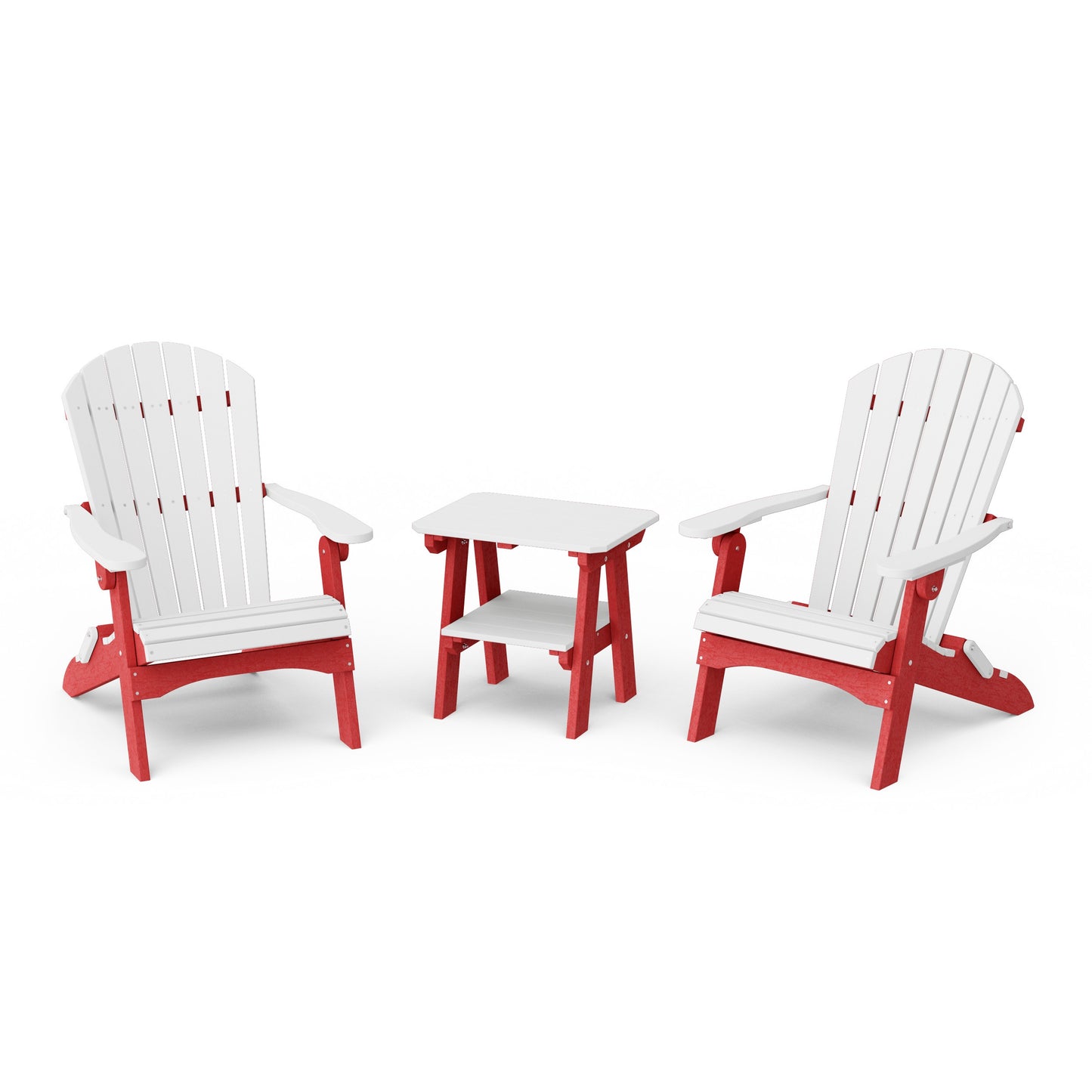 Heritage 3-Piece Folding Adirondack Set with 22" Side Table
