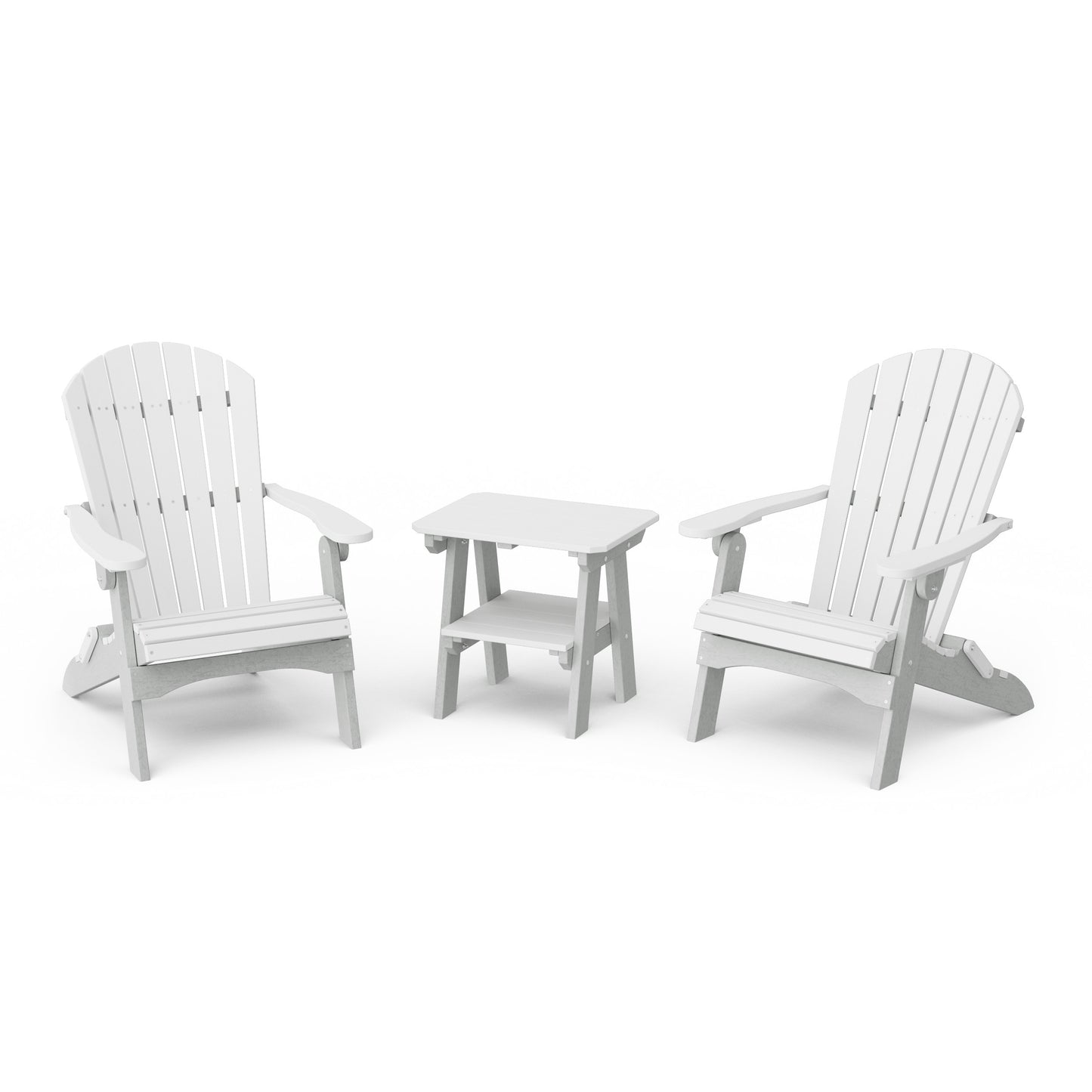 Heritage 3-Piece Folding Adirondack Set with 22" Side Table