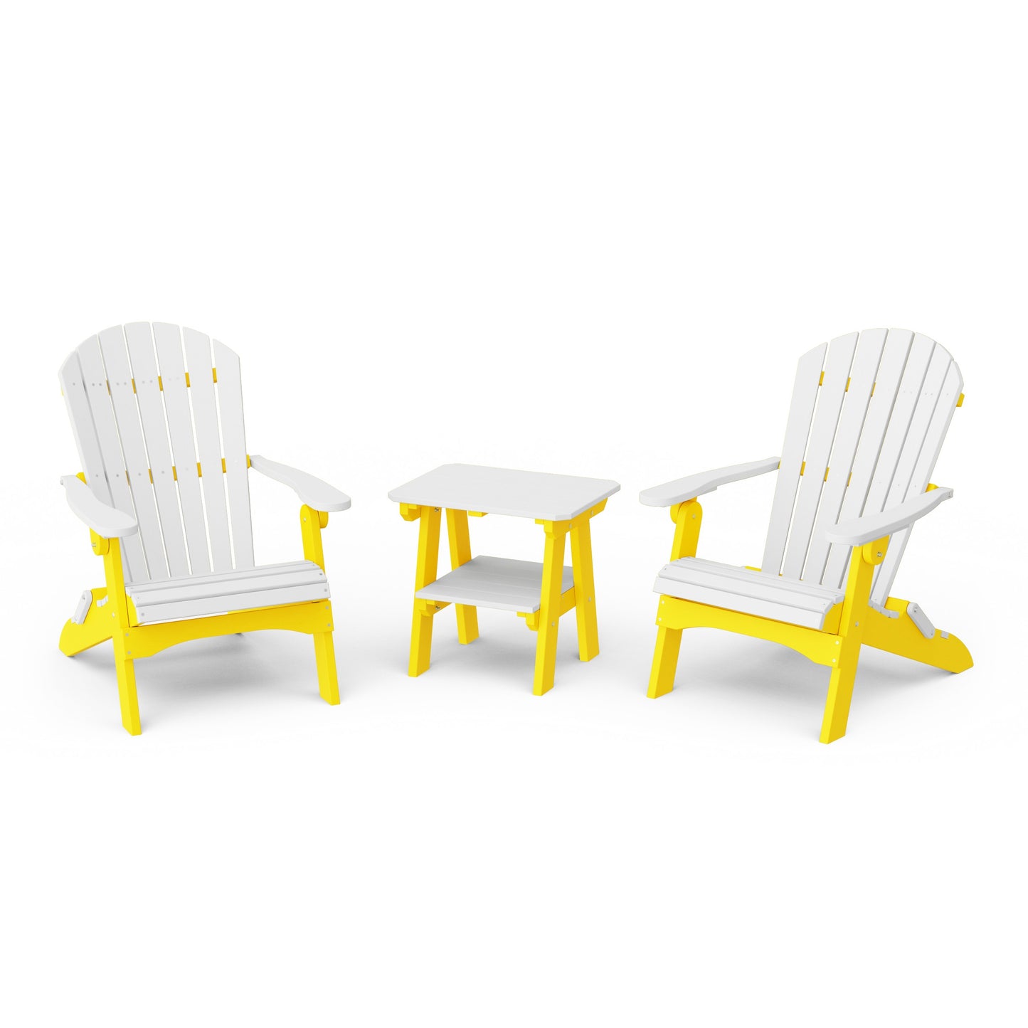 Heritage 3-Piece Folding Adirondack Set with 22" Side Table