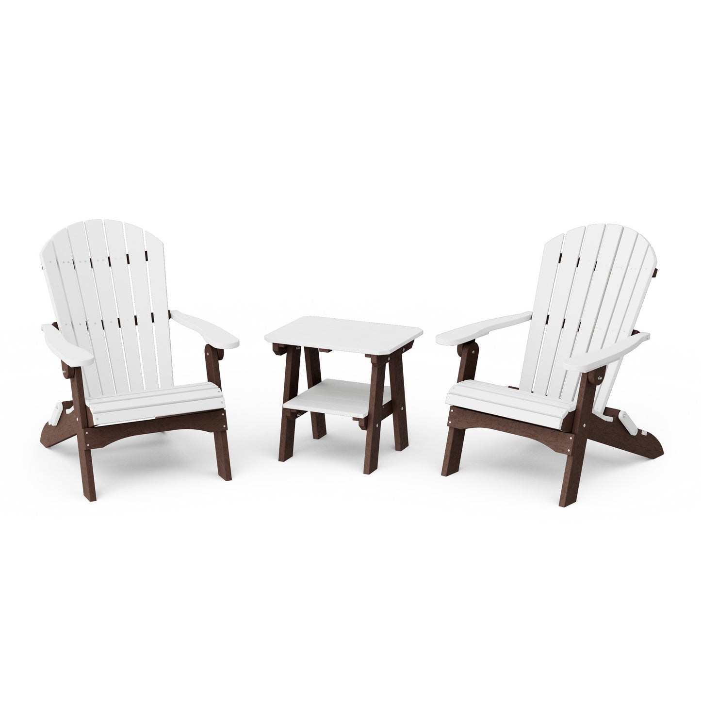 Heritage 3-Piece Folding Adirondack Set with 22" Side Table