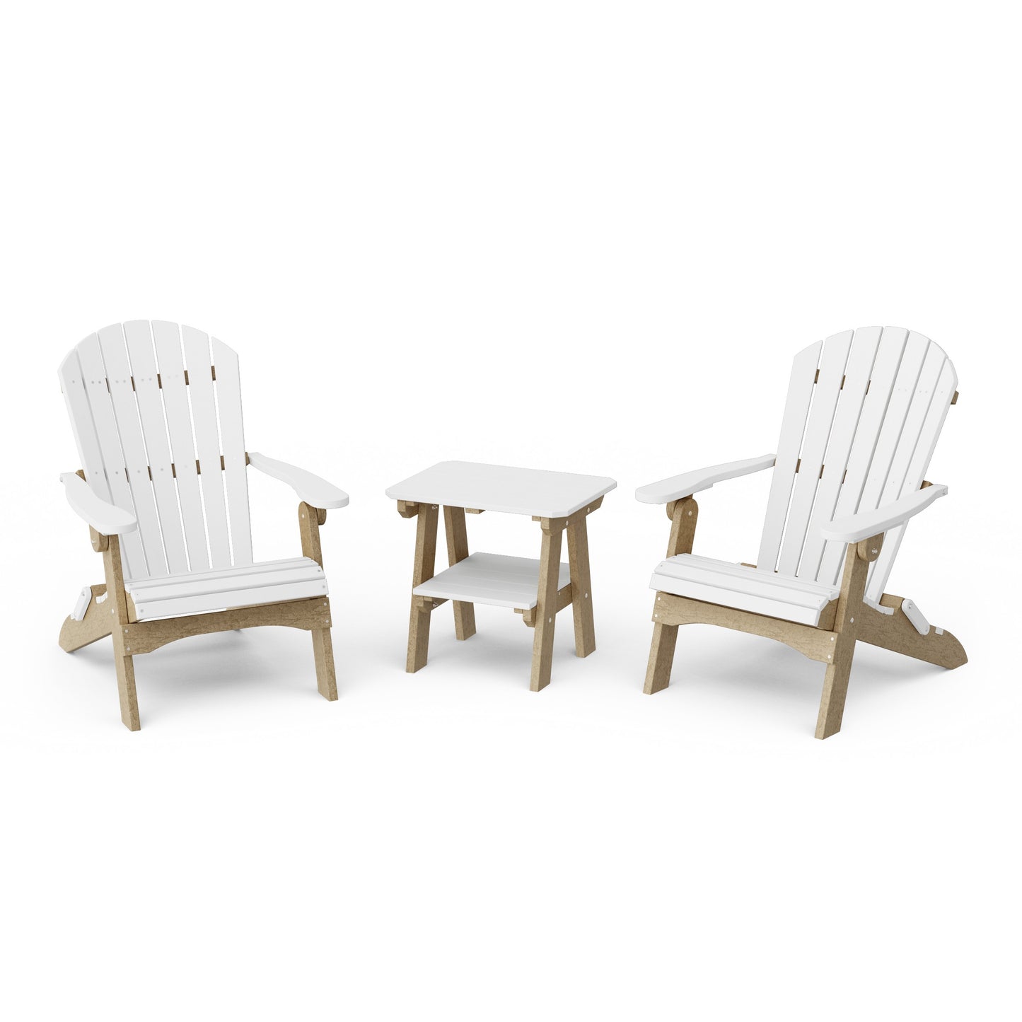 Heritage 3-Piece Folding Adirondack Set with 22" Side Table