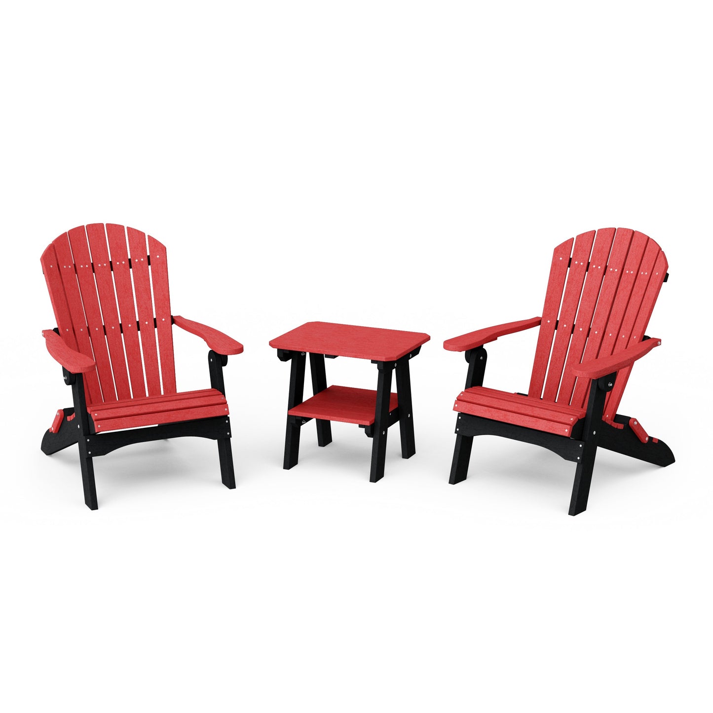 Heritage 3-Piece Folding Adirondack Set with 22" Side Table