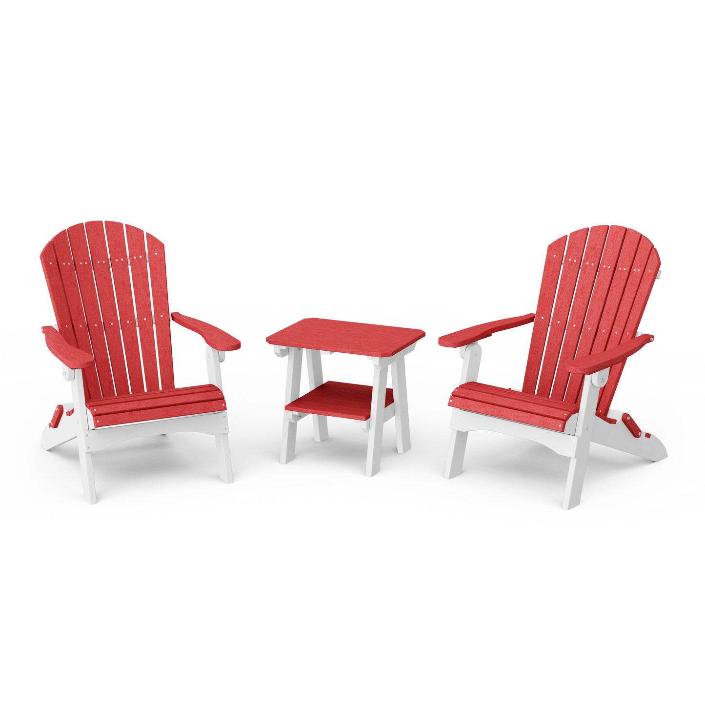 Heritage 3-Piece Folding Adirondack Set with 22" Side Table