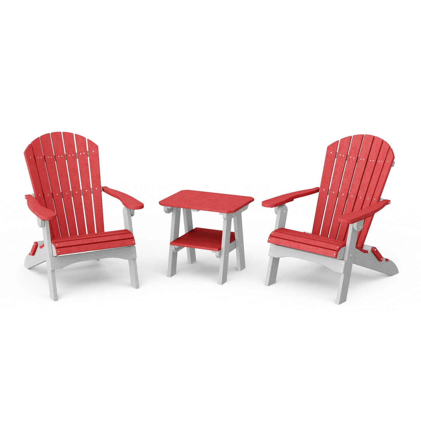 Heritage 3-Piece Folding Adirondack Set with 22" Side Table