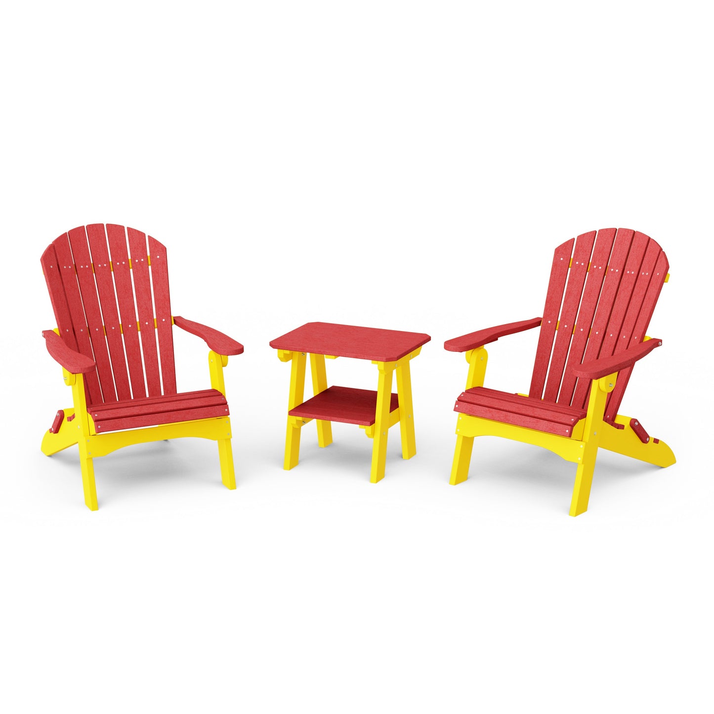 Heritage 3-Piece Folding Adirondack Set with 22" Side Table