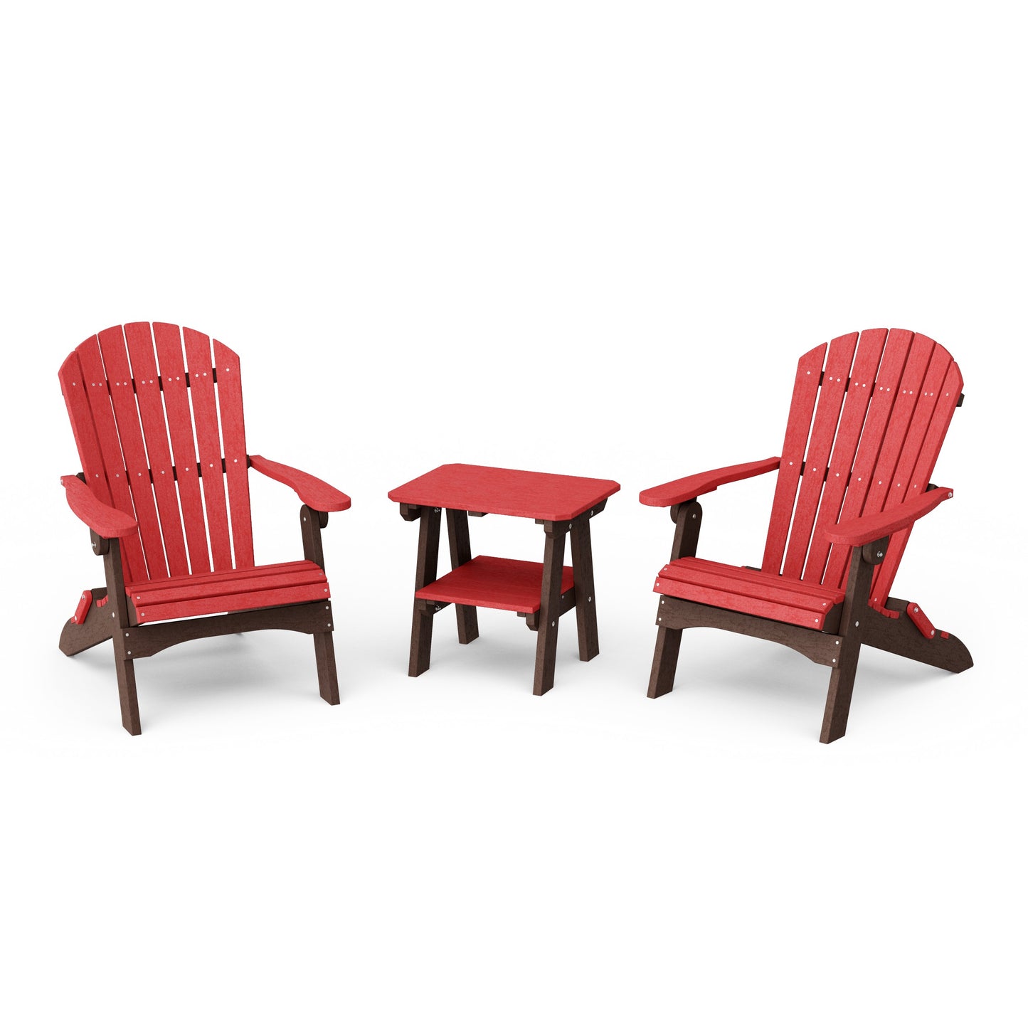 Heritage 3-Piece Folding Adirondack Set with 22" Side Table
