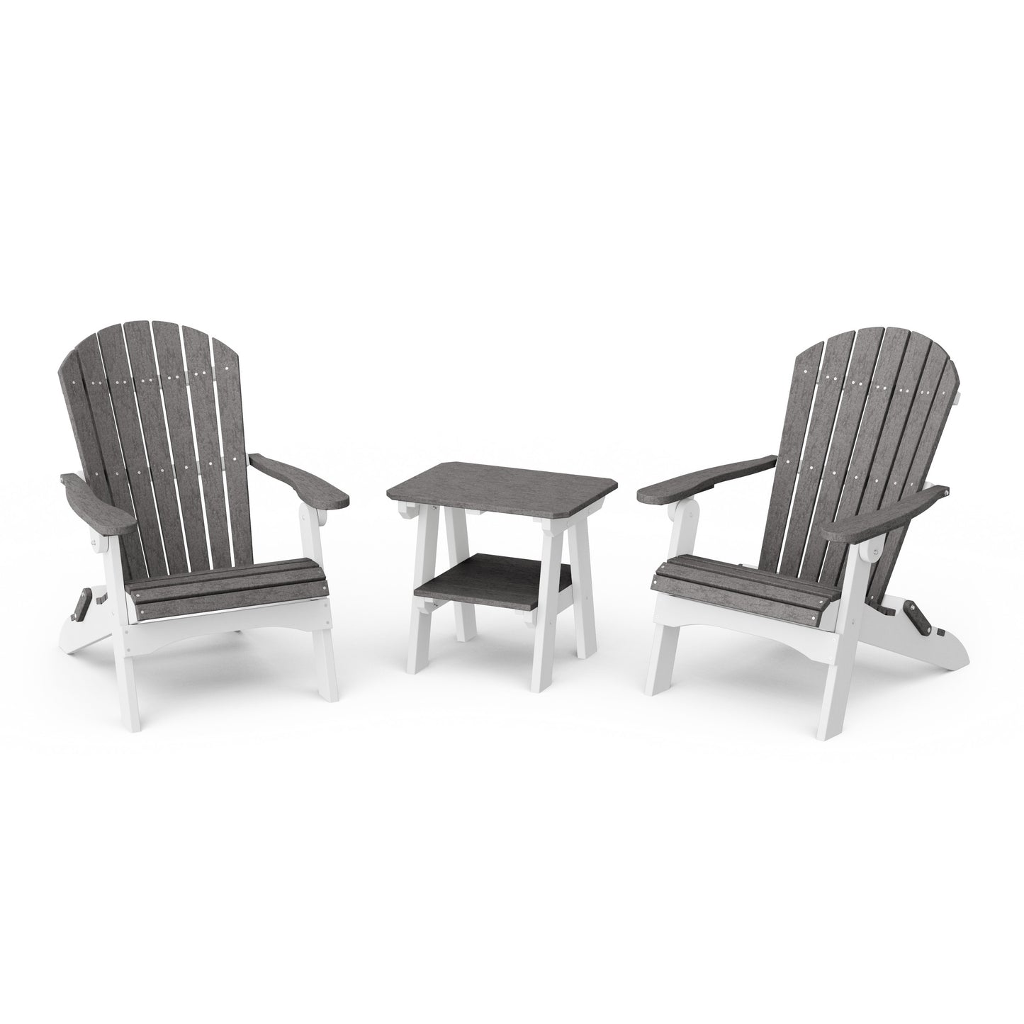 Heritage 3-Piece Folding Adirondack Set with 22" Side Table