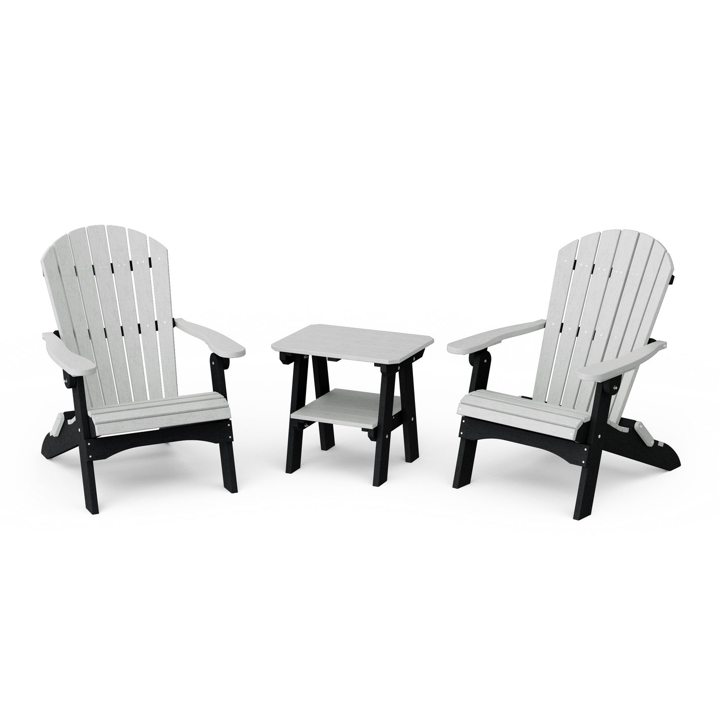 Heritage 3-Piece Folding Adirondack Set with 22" Side Table