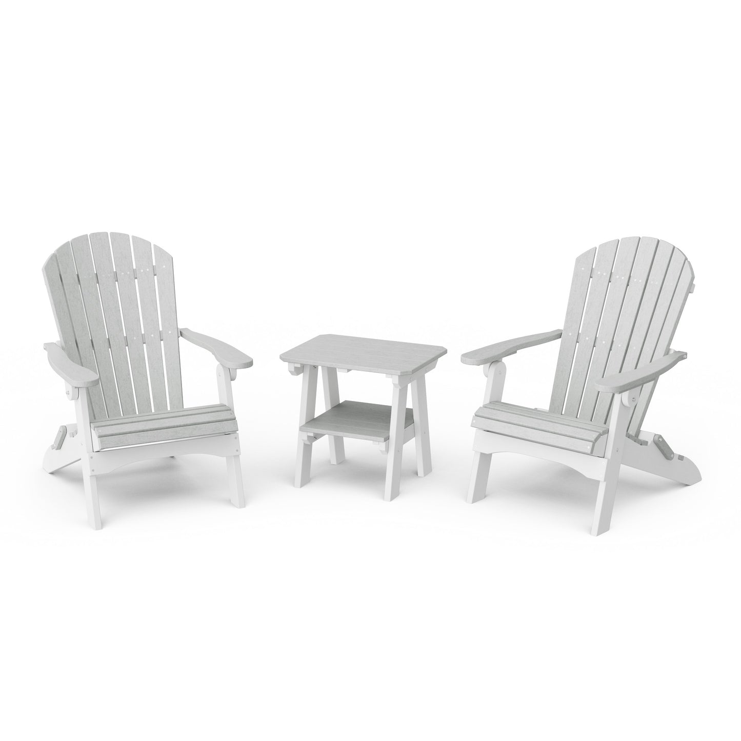 Heritage 3-Piece Folding Adirondack Set with 22" Side Table