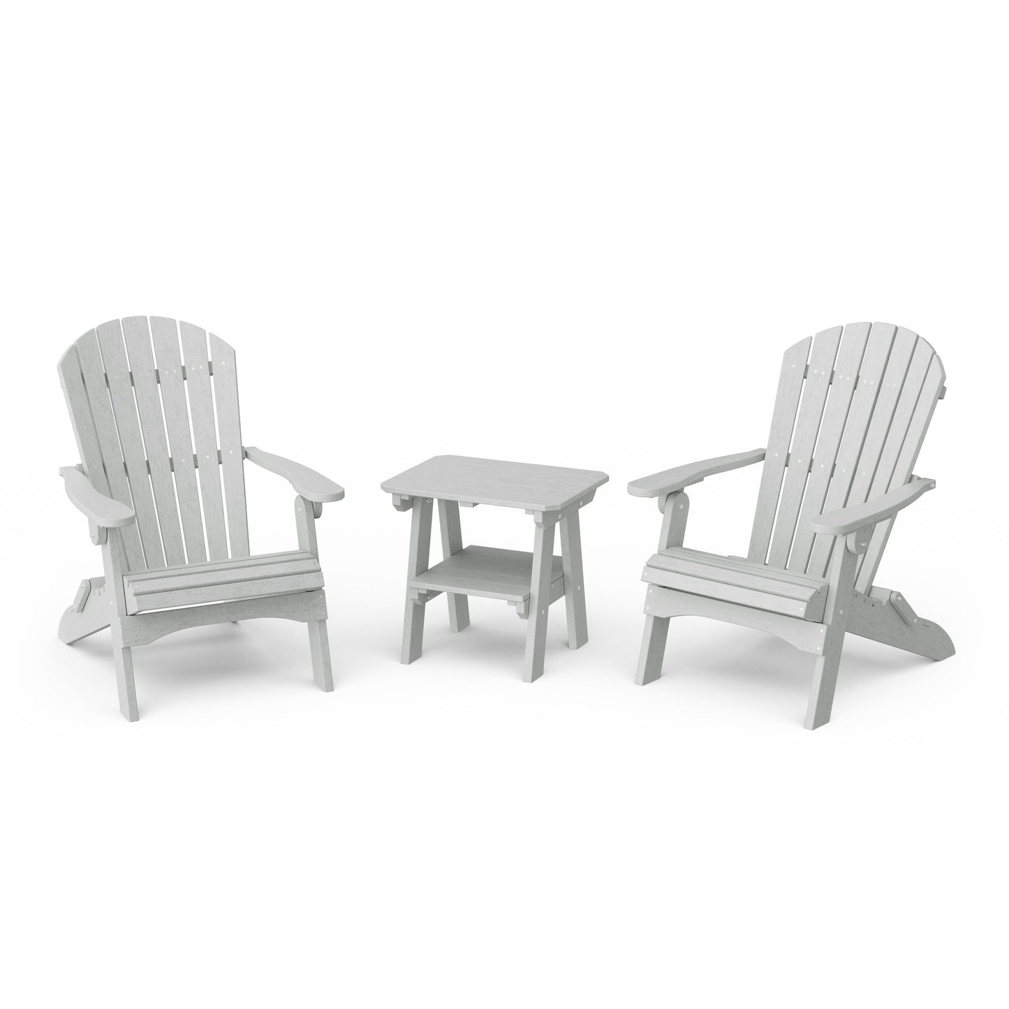 Heritage 3-Piece Folding Adirondack Set with 22" Side Table