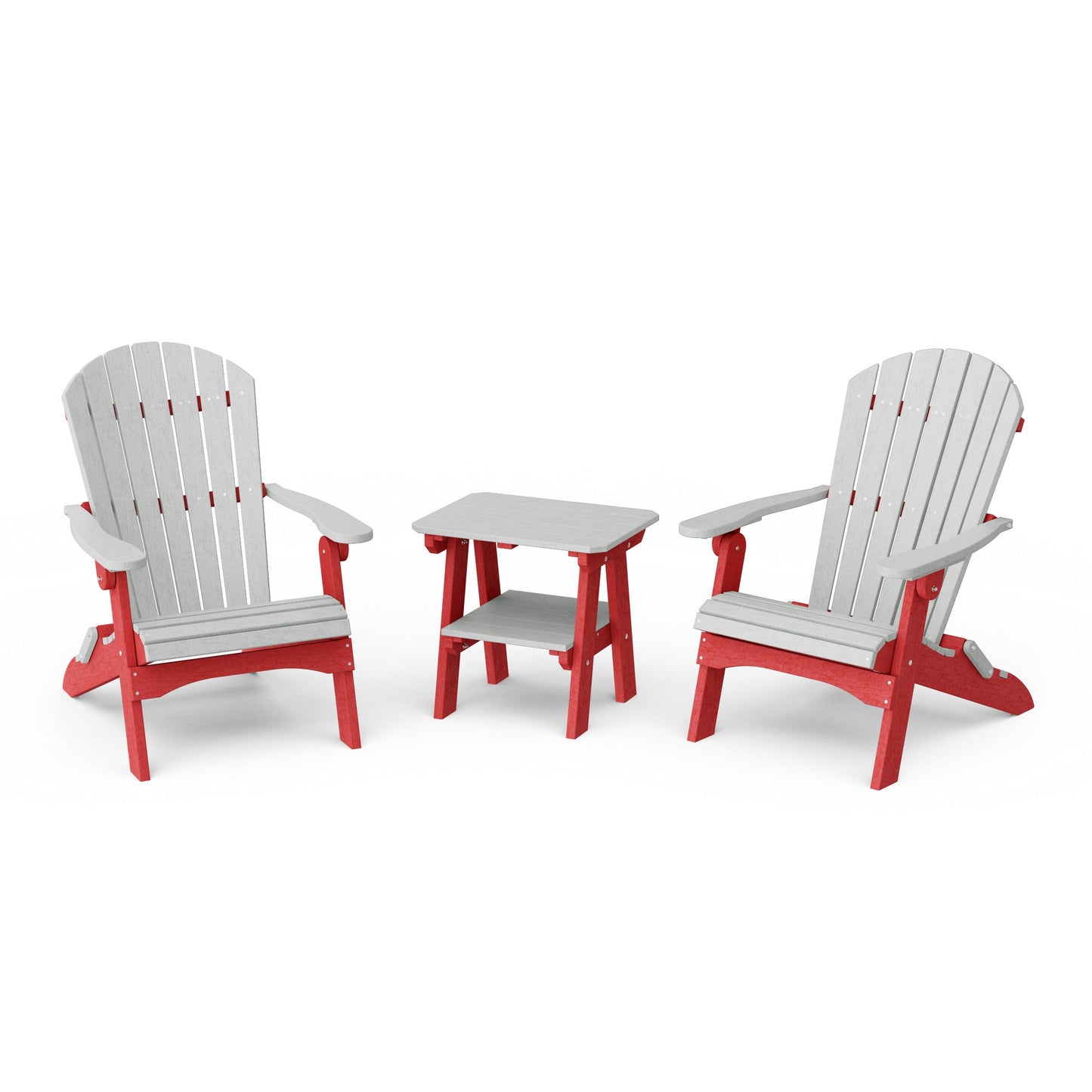 Heritage 3-Piece Folding Adirondack Set with 22" Side Table