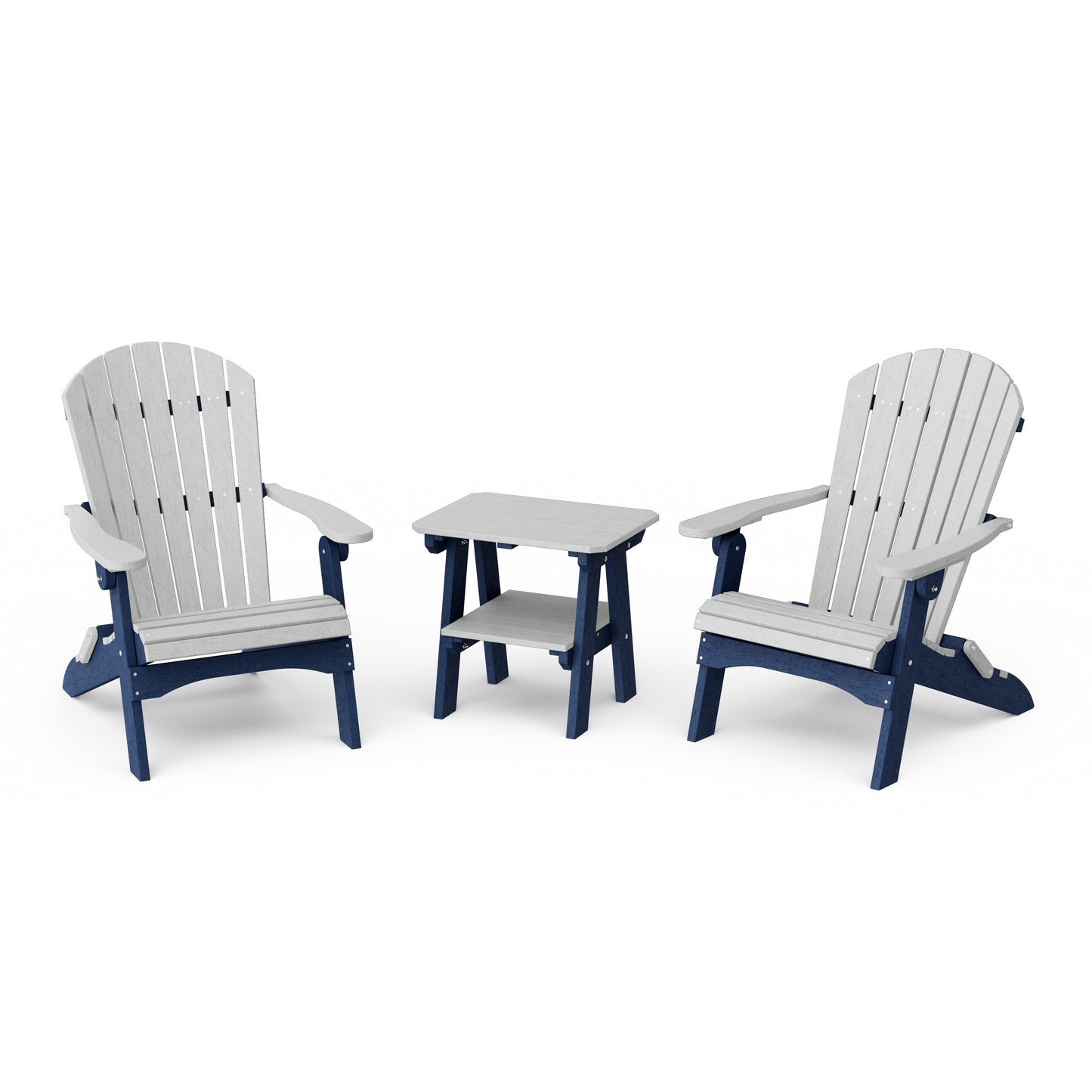 Heritage 3-Piece Folding Adirondack Set with 22" Side Table