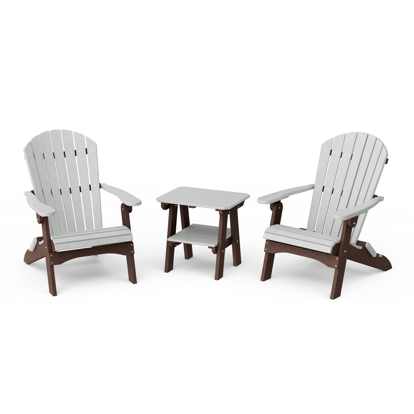 Heritage 3-Piece Folding Adirondack Set with 22" Side Table