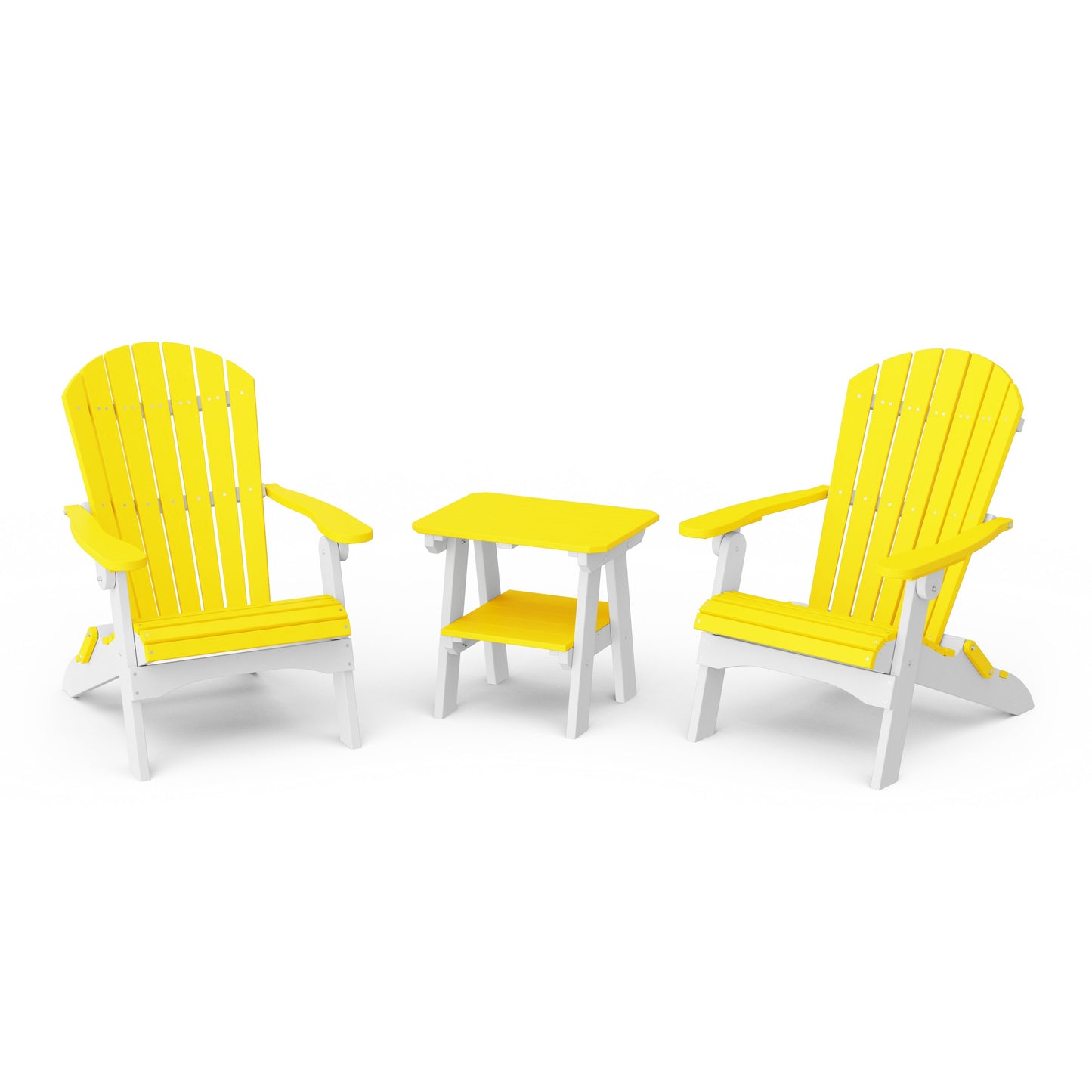 Heritage 3-Piece Folding Adirondack Set with 22" Side Table