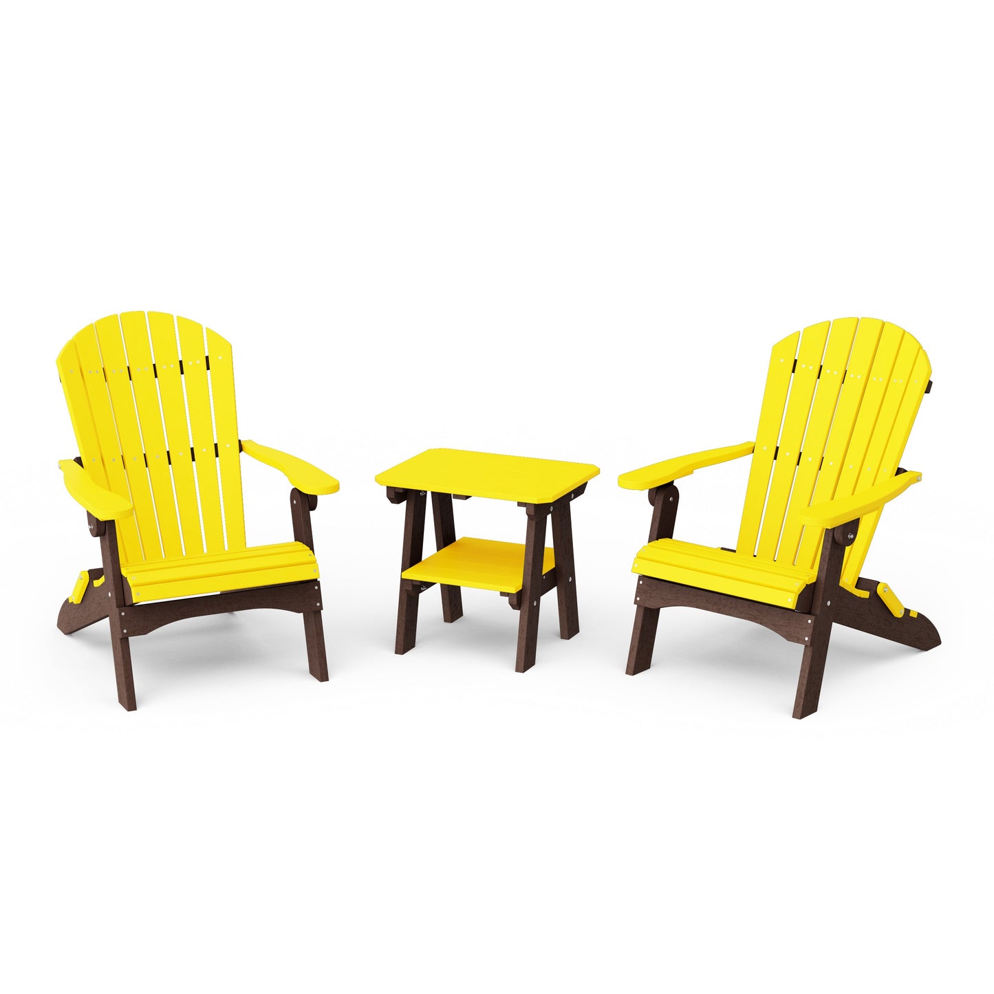Heritage 3-Piece Folding Adirondack Set with 22" Side Table