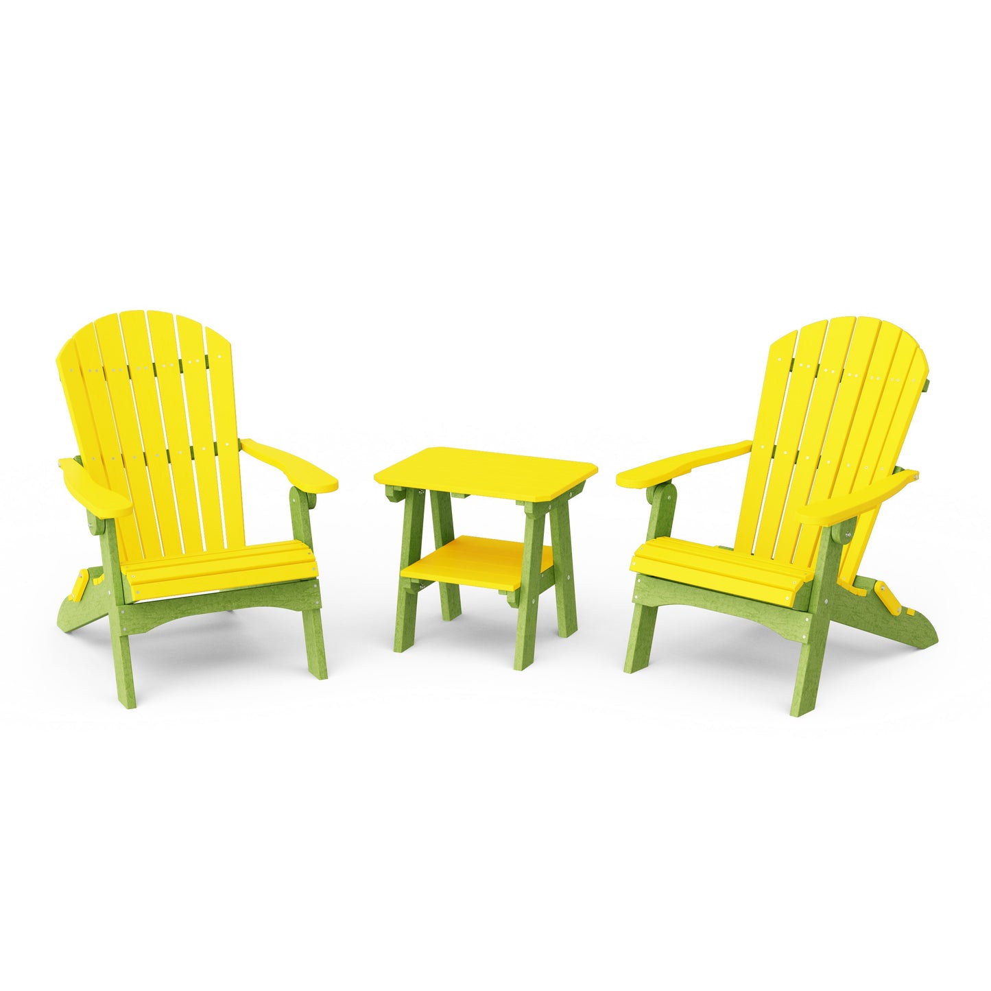 Heritage 3-Piece Folding Adirondack Set with 22" Side Table