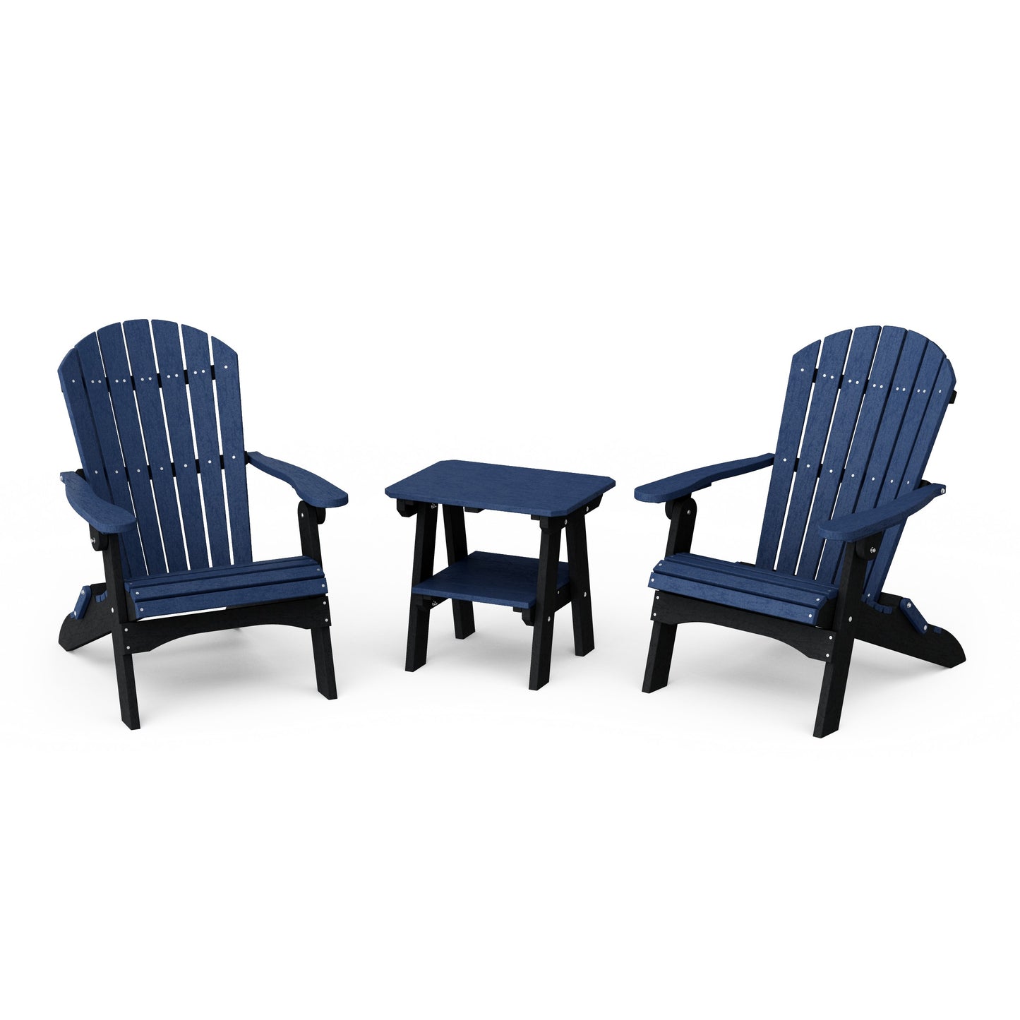 Heritage 3-Piece Folding Adirondack Set with 22" Side Table