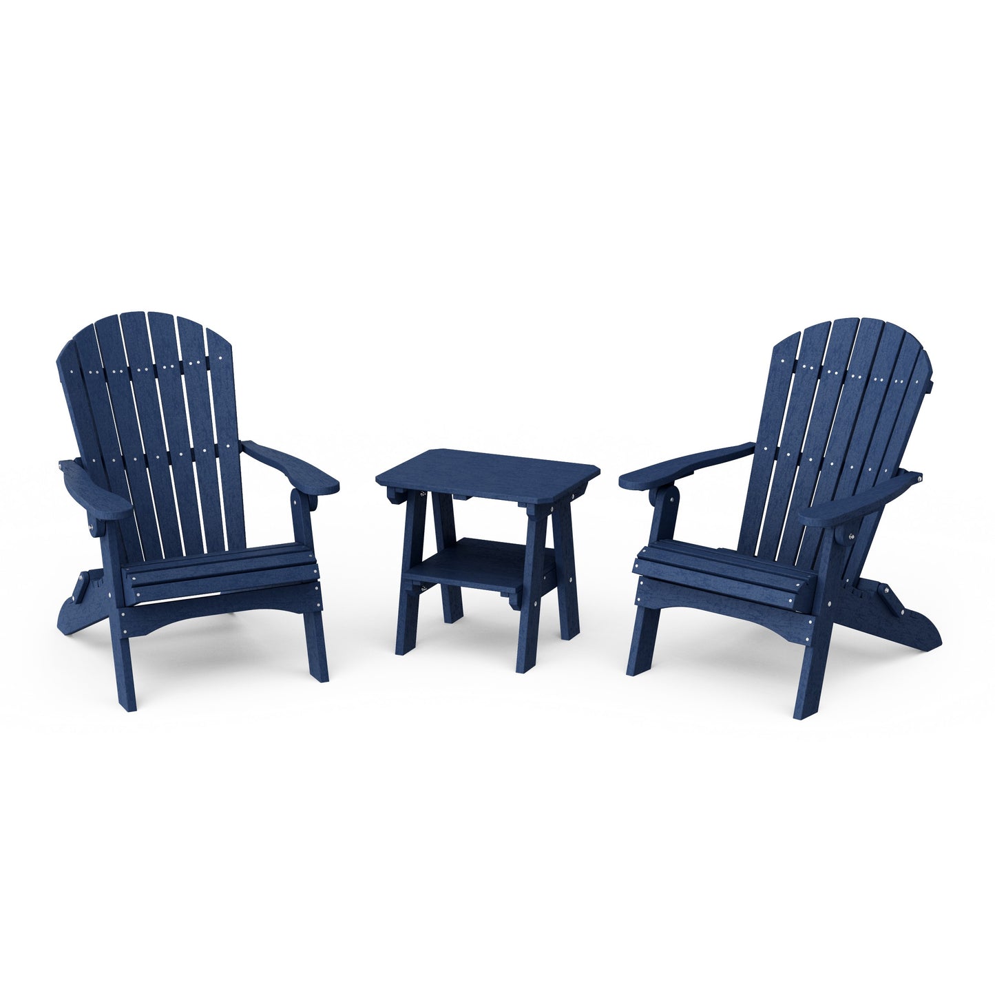 Heritage 3-Piece Folding Adirondack Set with 22" Side Table