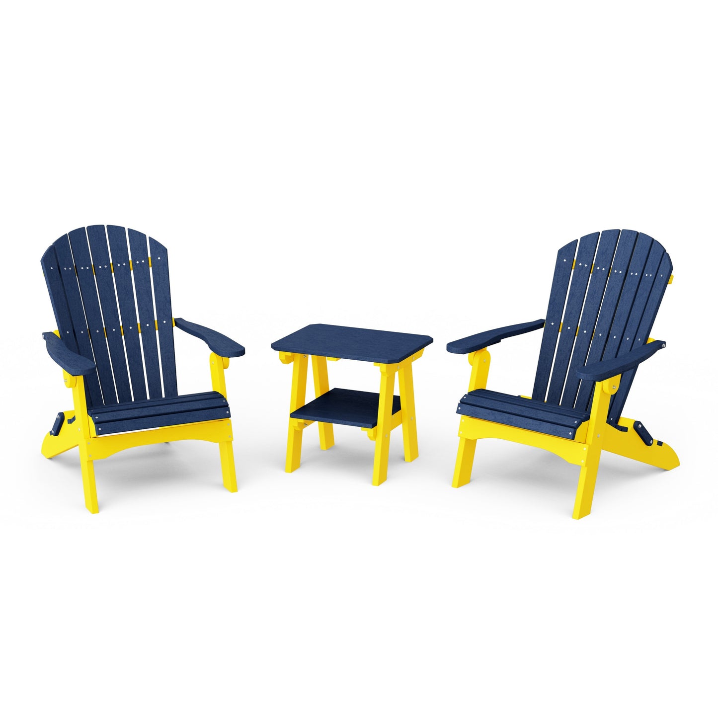 Heritage 3-Piece Folding Adirondack Set with 22" Side Table