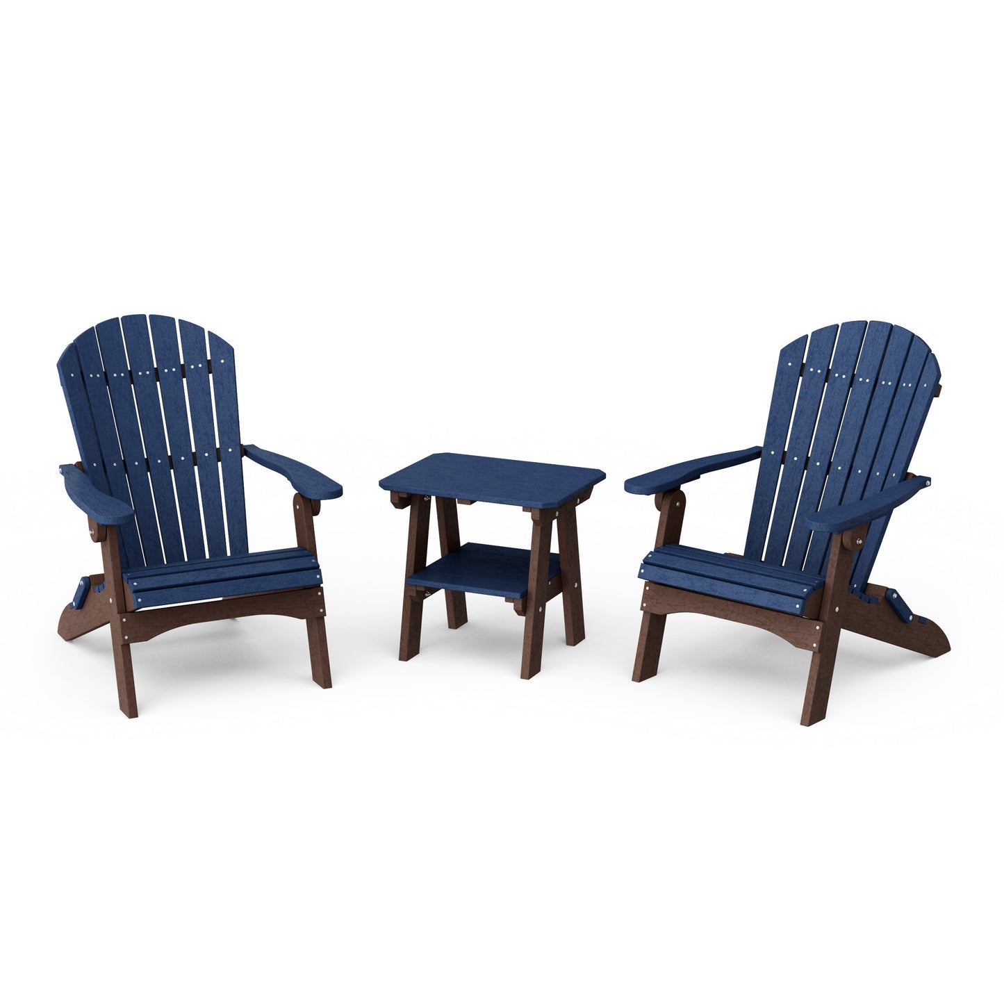Heritage 3-Piece Folding Adirondack Set with 22" Side Table