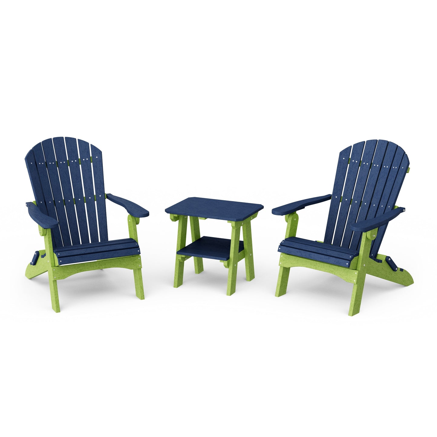 Heritage 3-Piece Folding Adirondack Set with 22" Side Table