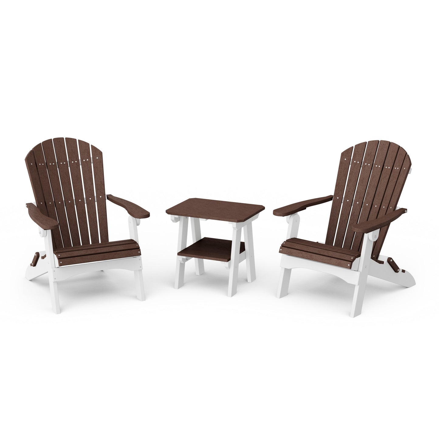 Heritage 3-Piece Folding Adirondack Set with 22" Side Table