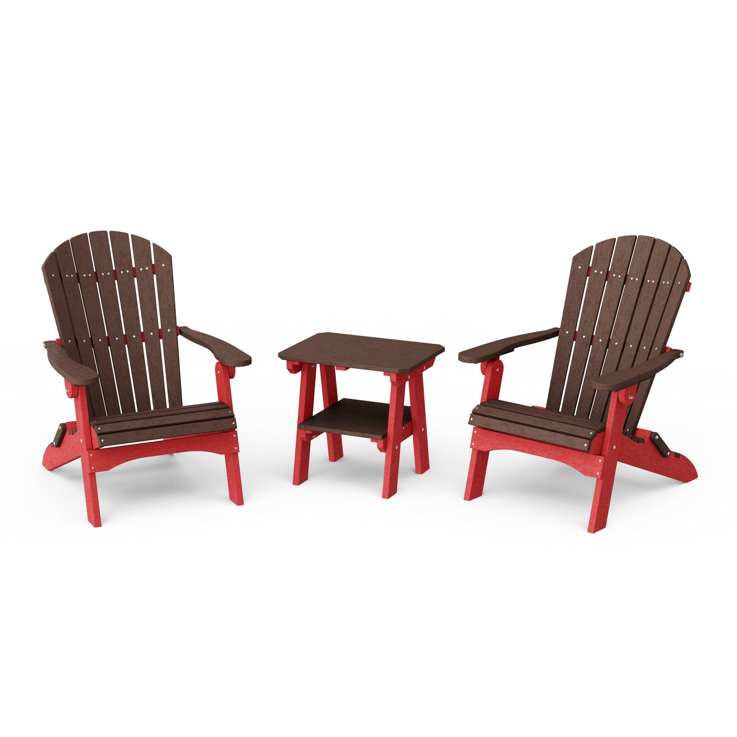 Heritage 3-Piece Folding Adirondack Set with 22" Side Table