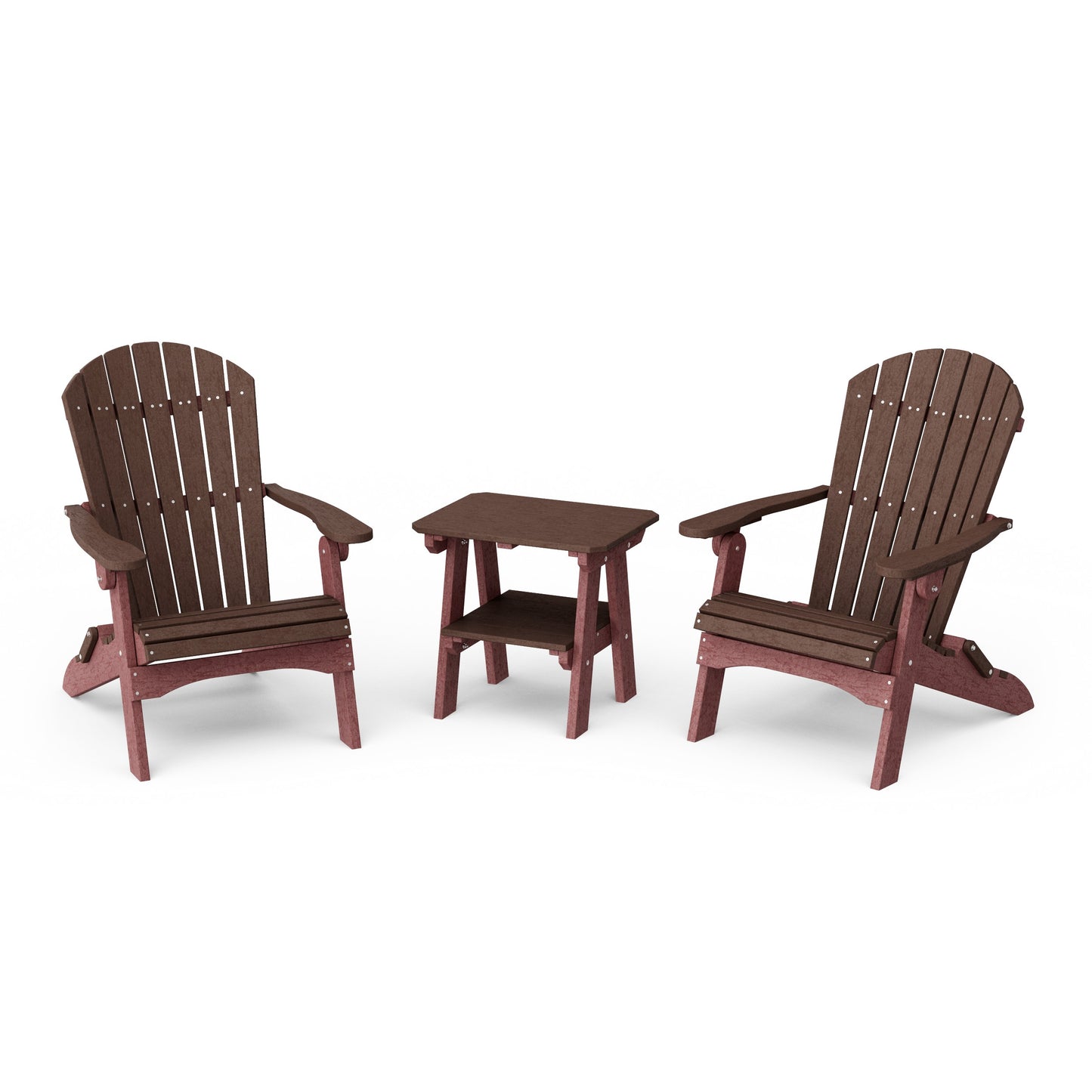 Heritage 3-Piece Folding Adirondack Set with 22" Side Table