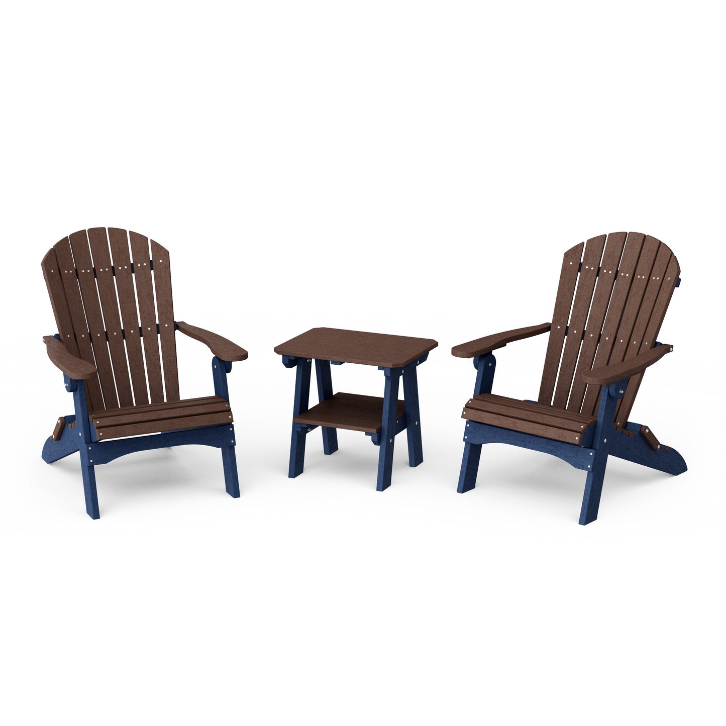 Heritage 3-Piece Folding Adirondack Set with 22" Side Table