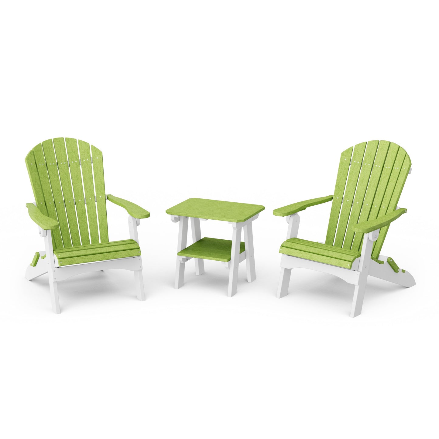 Heritage 3-Piece Folding Adirondack Set with 22" Side Table