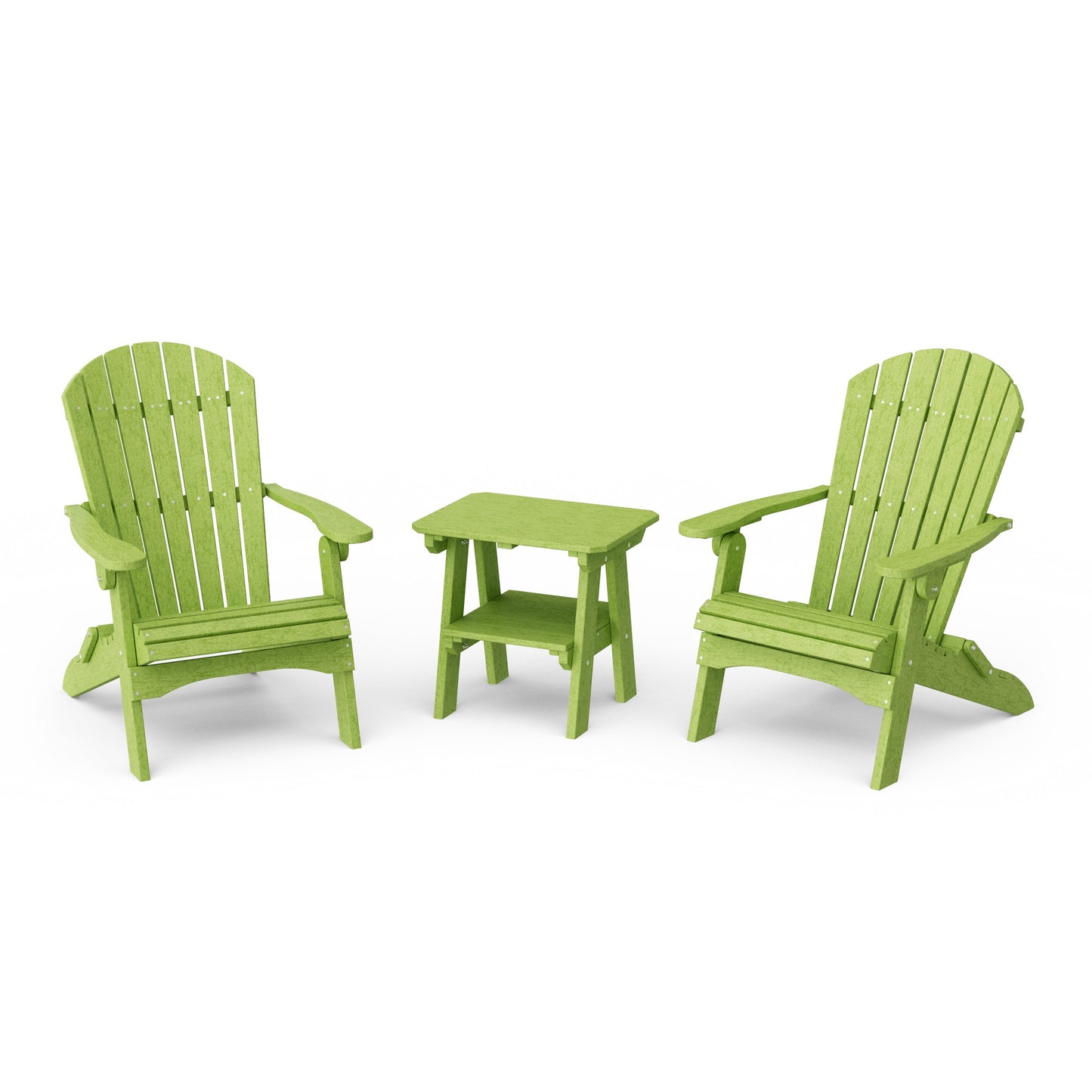 Heritage 3-Piece Folding Adirondack Set with 22" Side Table