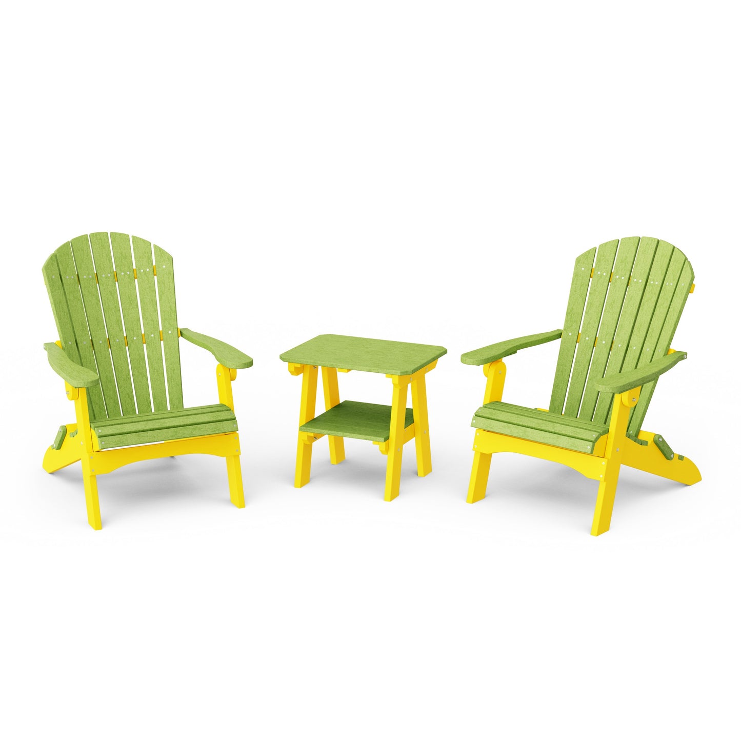 Heritage 3-Piece Folding Adirondack Set with 22" Side Table