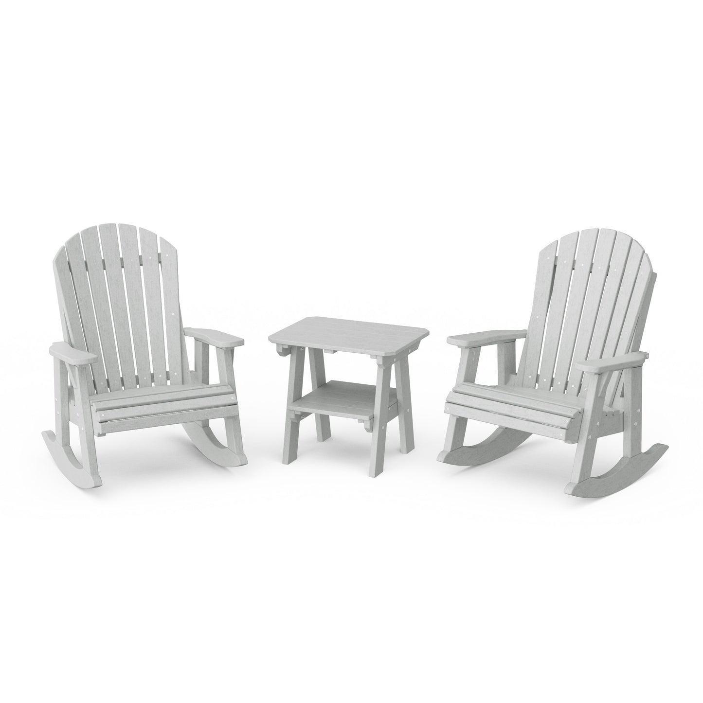 Heritage 3-Piece Adirondack Rocking Chair Set with Side Table