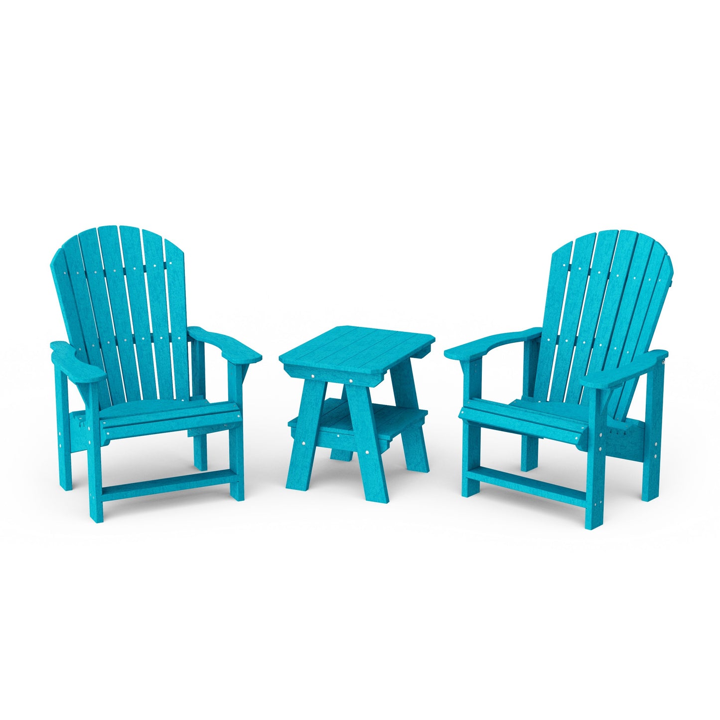 Heritage 3-Piece Upright Adirondack Chair Set with 22" Side Table