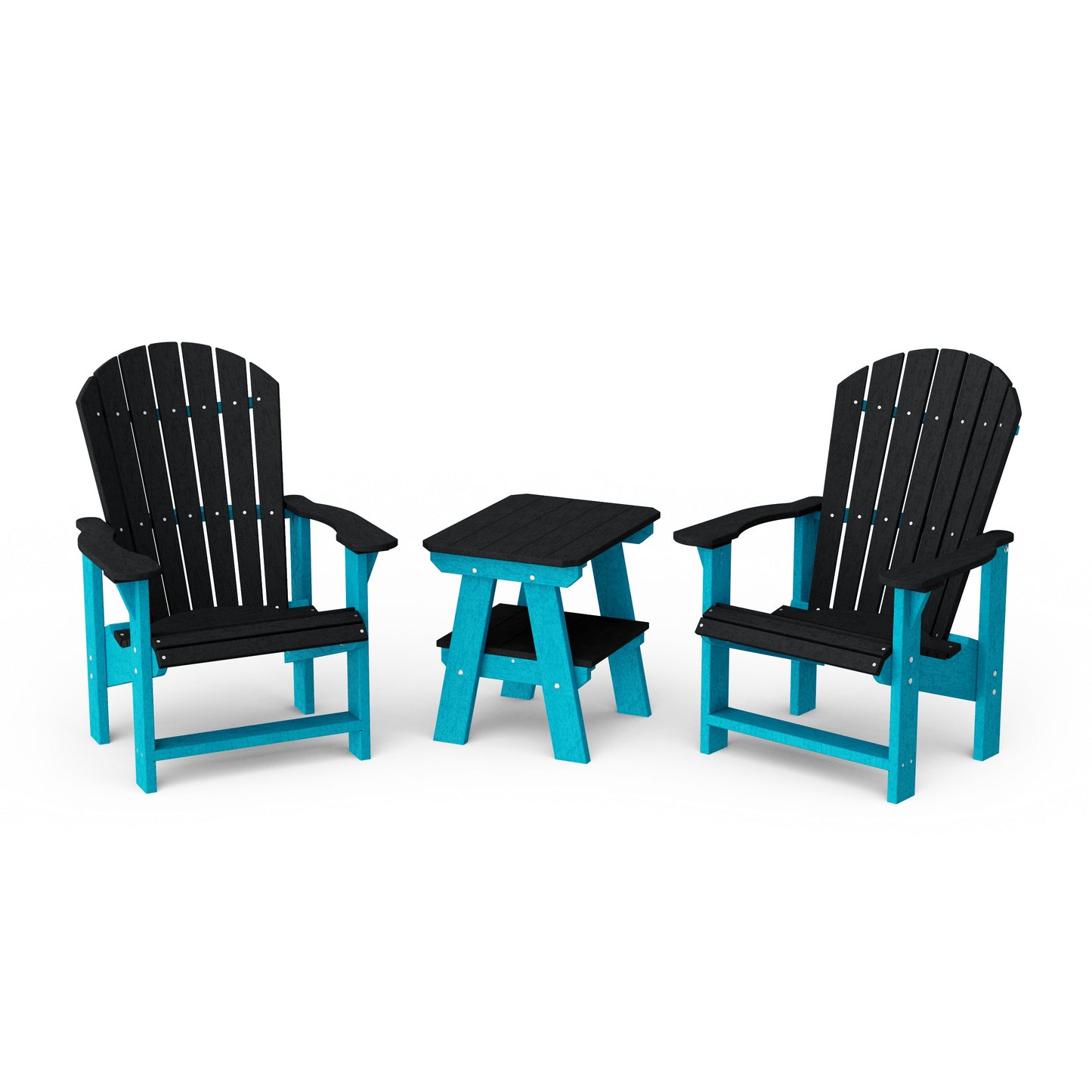 Heritage 3-Piece Upright Adirondack Chair Set with 22" Side Table