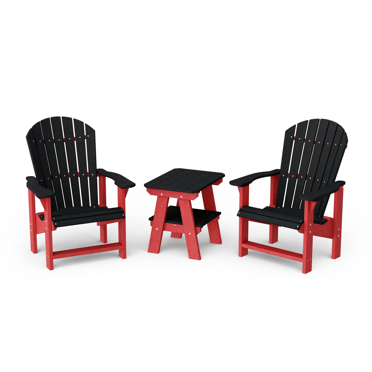 Heritage 3-Piece Upright Adirondack Chair Set with 22" Side Table