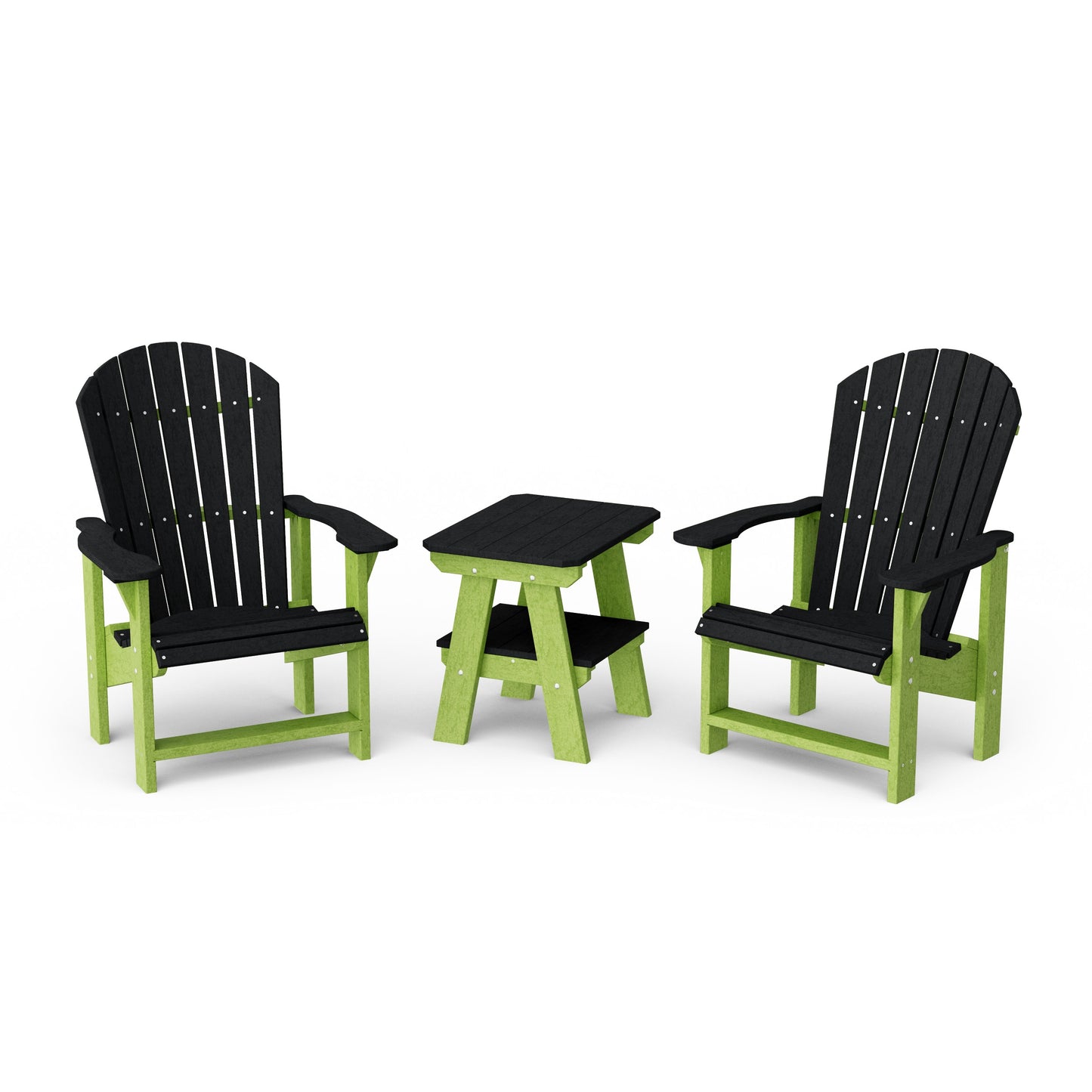 Heritage 3-Piece Upright Adirondack Chair Set with 22" Side Table