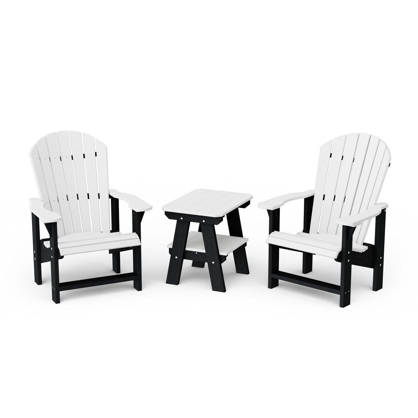 Heritage 3-Piece Upright Adirondack Chair Set with 22" Side Table