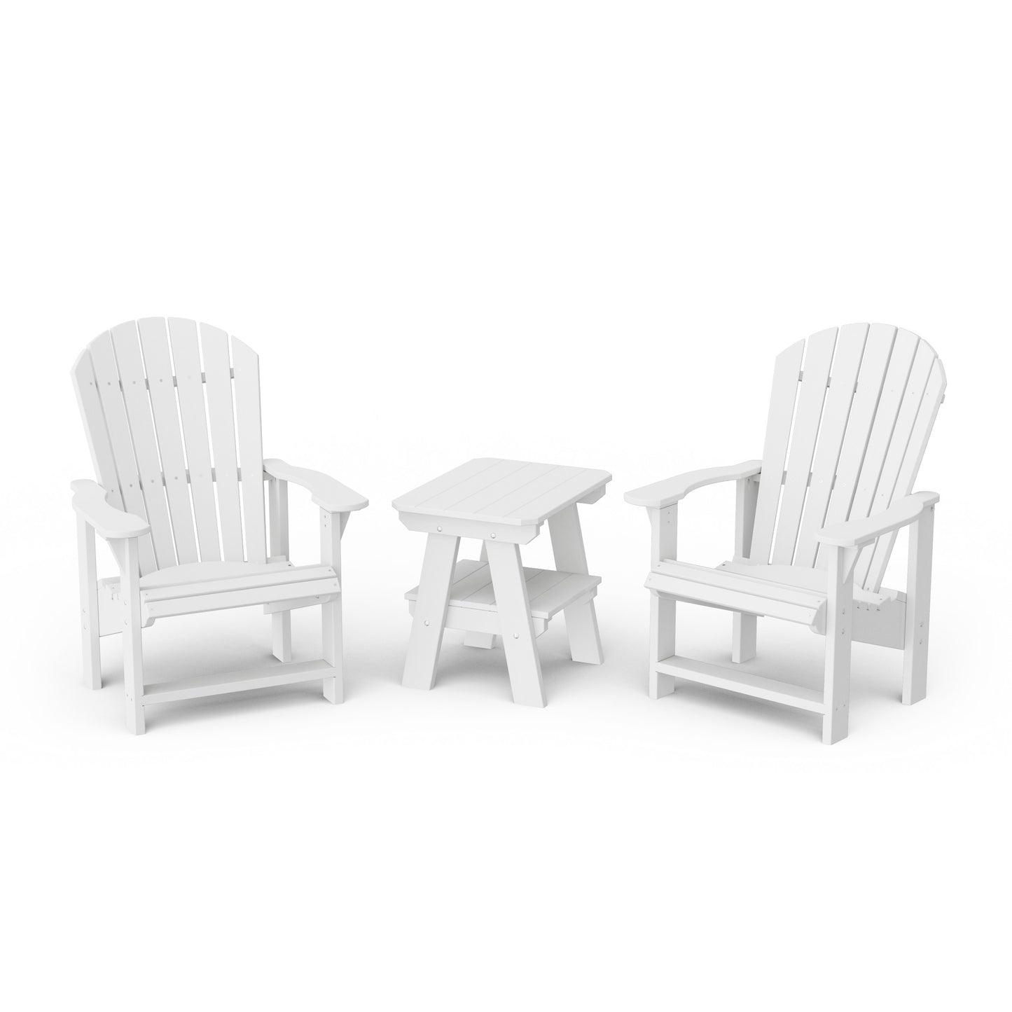 Heritage 3-Piece Upright Adirondack Chair Set with 22" Side Table