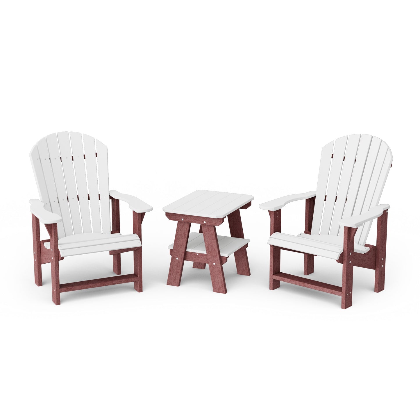 Heritage 3-Piece Upright Adirondack Chair Set with 22" Side Table
