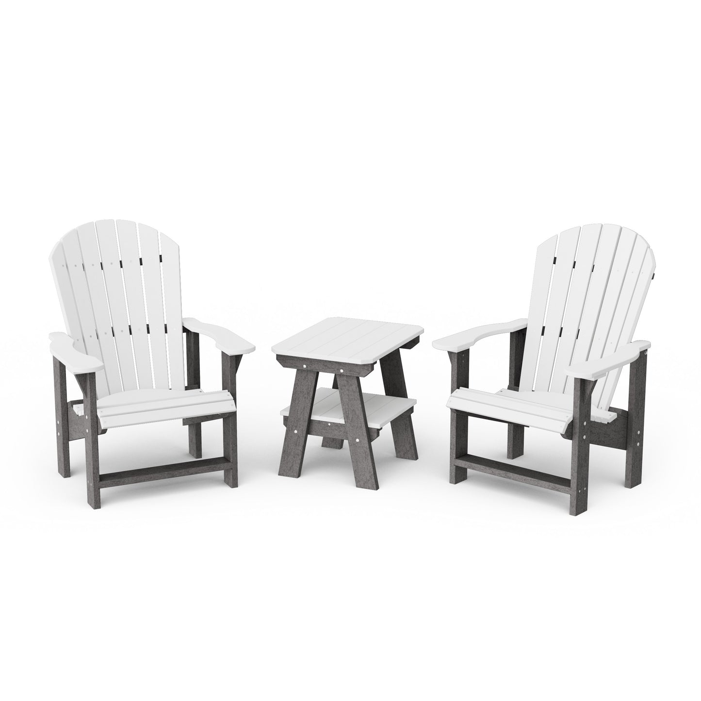 Heritage 3-Piece Upright Adirondack Chair Set with 22" Side Table