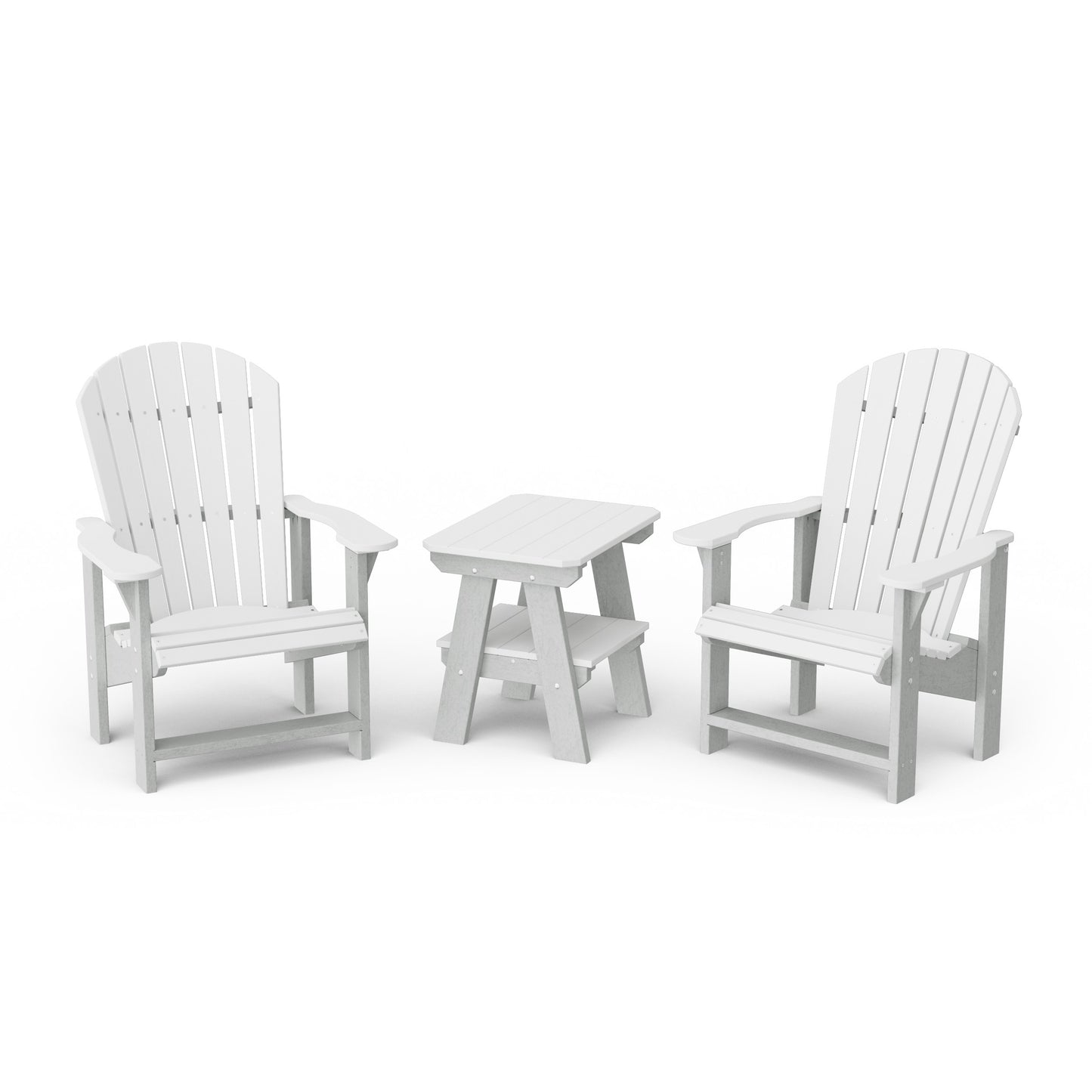Heritage 3-Piece Upright Adirondack Chair Set with 22" Side Table