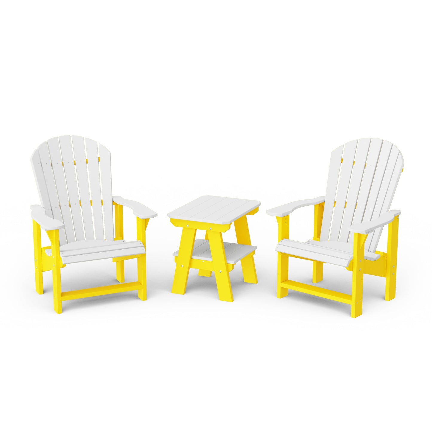 Heritage 3-Piece Upright Adirondack Chair Set with 22" Side Table