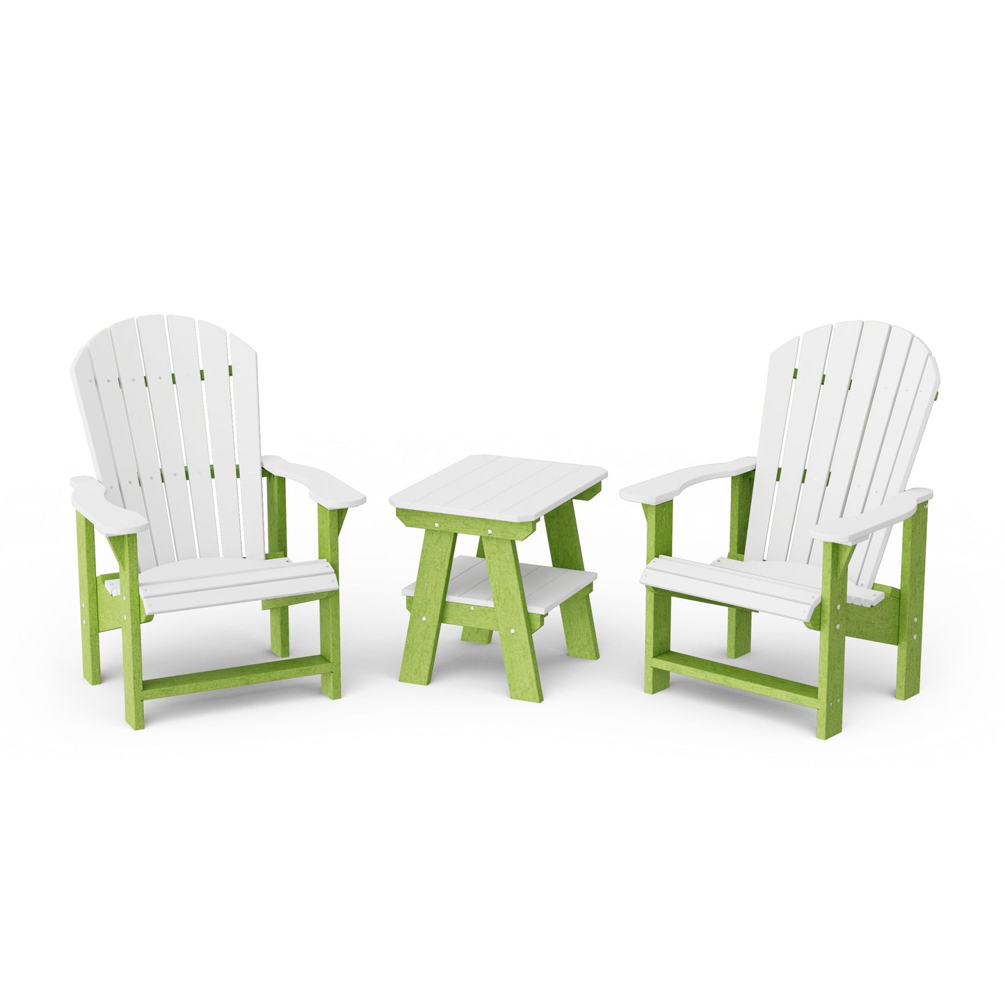 Heritage 3-Piece Upright Adirondack Chair Set with 22" Side Table