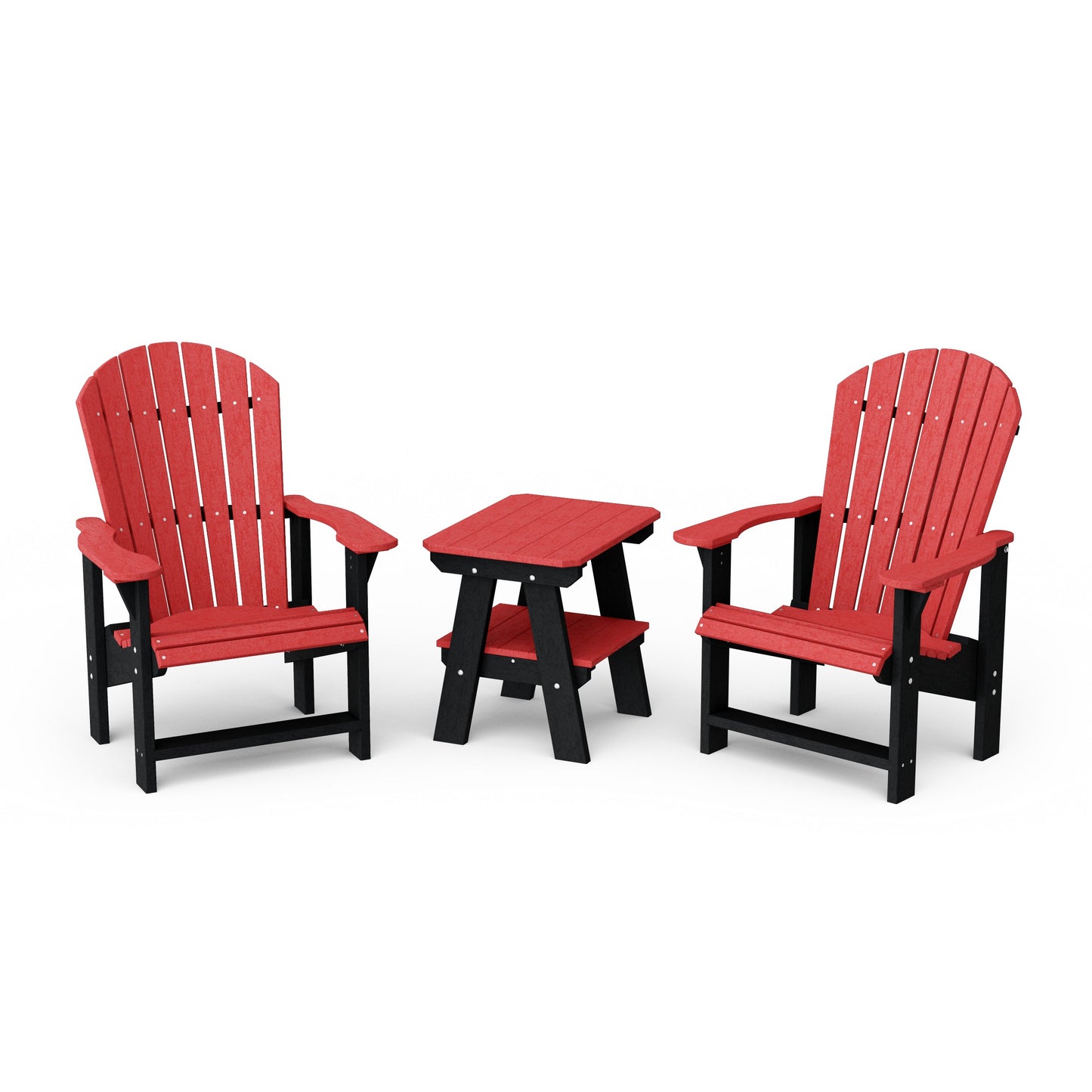 Heritage 3-Piece Upright Adirondack Chair Set with 22" Side Table