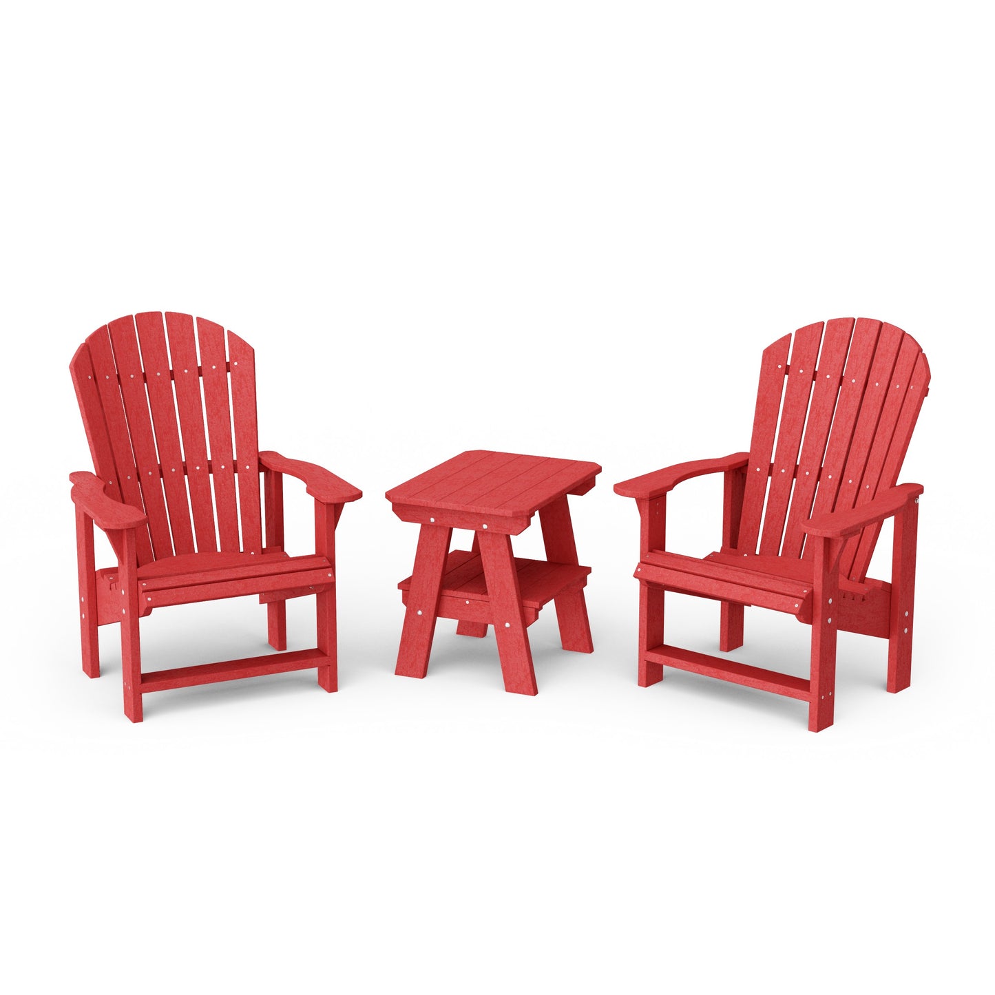 Heritage 3-Piece Upright Adirondack Chair Set with 22" Side Table