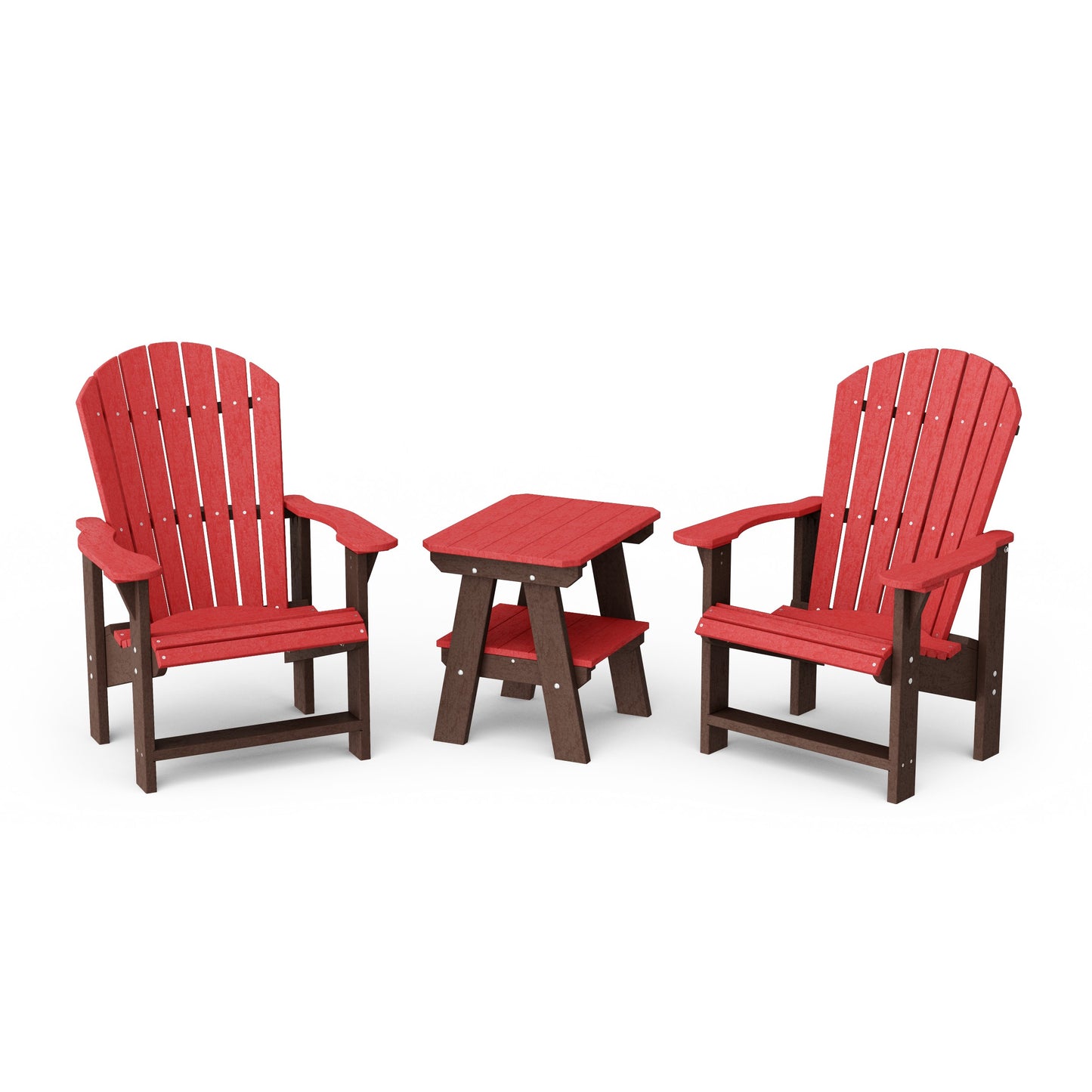 Heritage 3-Piece Upright Adirondack Chair Set with 22" Side Table