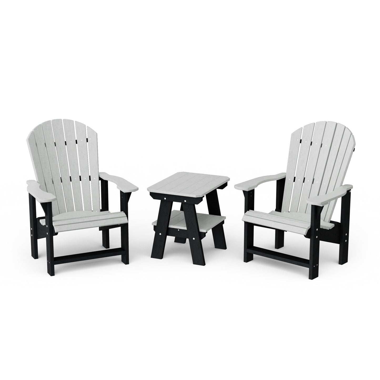 Heritage 3-Piece Upright Adirondack Chair Set with 22" Side Table